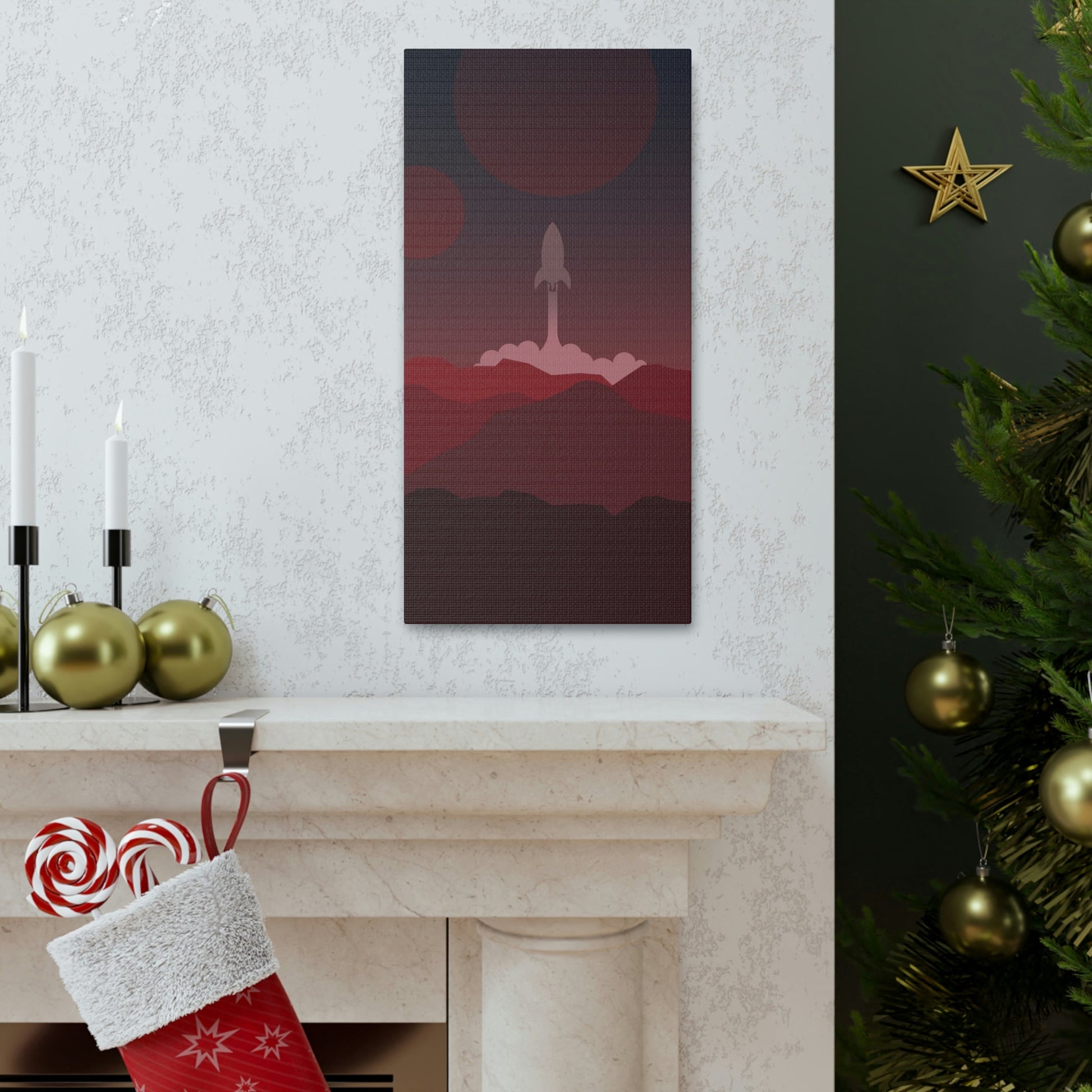 Visit Red Planet Aesthetic Welcome to Mars Sci fi Space Minimal Art Aliens Classic Art Canvas Gallery Wraps Ichaku [Perfect Gifts Selection]