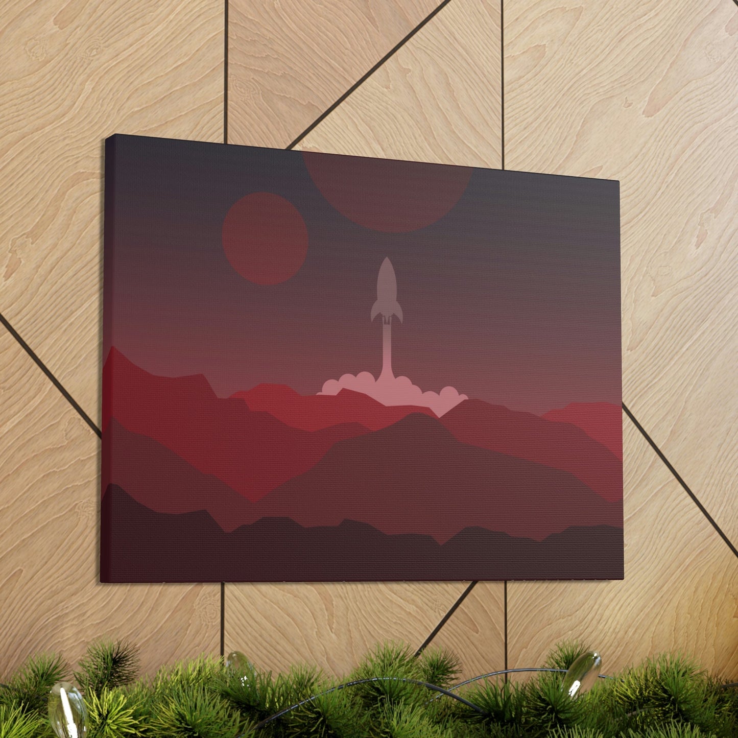 Visit Red Planet Aesthetic Welcome to Mars Sci fi Space Minimal Art Aliens Classic Art Canvas Gallery Wraps Ichaku [Perfect Gifts Selection]