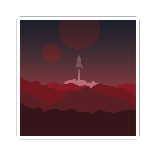 Visit Red Planet Aesthetic Welcome to Mars Sci fi Space Minimal Art Aliens Die-Cut Sticker Ichaku [Perfect Gifts Selection]