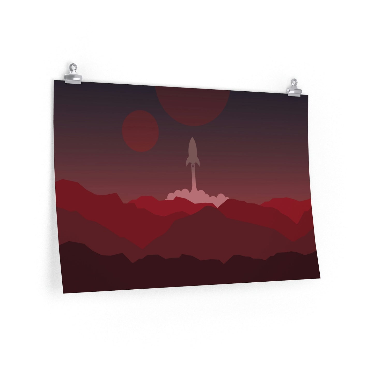 Visit Red Planet Aesthetic Welcome to Mars Sci fi Space Minimal Art Aliens Premium Matte Horizontal Posters Ichaku [Perfect Gifts Selection]