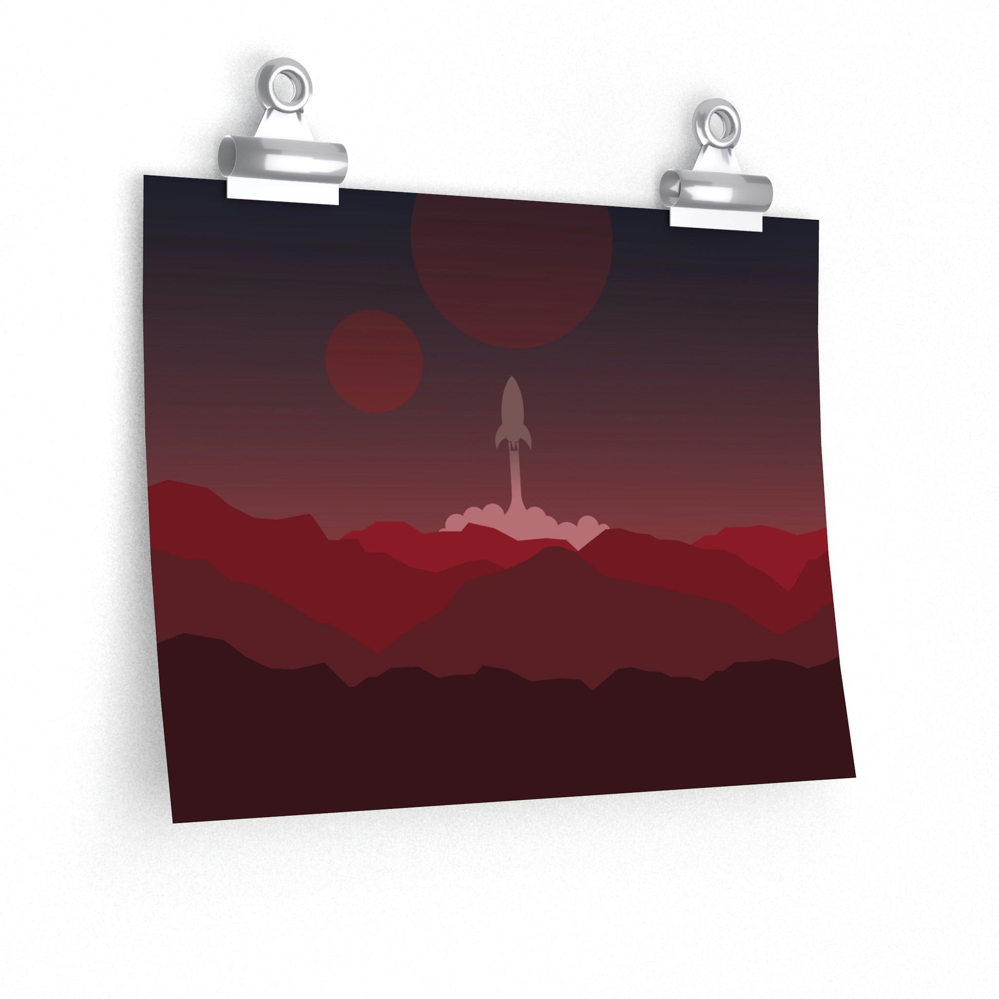 Visit Red Planet Aesthetic Welcome to Mars Sci fi Space Minimal Art Aliens Premium Matte Horizontal Posters Ichaku [Perfect Gifts Selection]