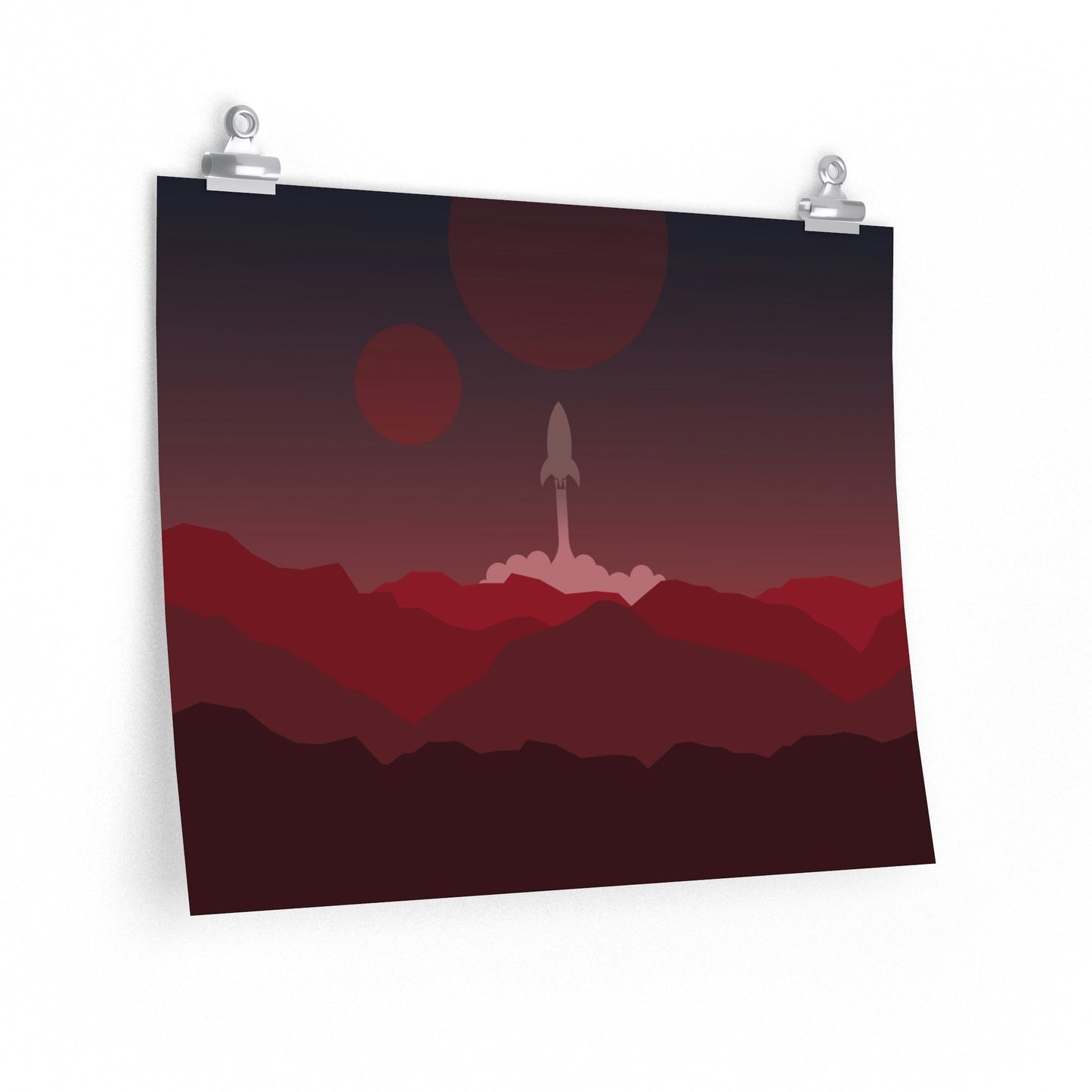 Visit Red Planet Aesthetic Welcome to Mars Sci fi Space Minimal Art Aliens Premium Matte Horizontal Posters Ichaku [Perfect Gifts Selection]