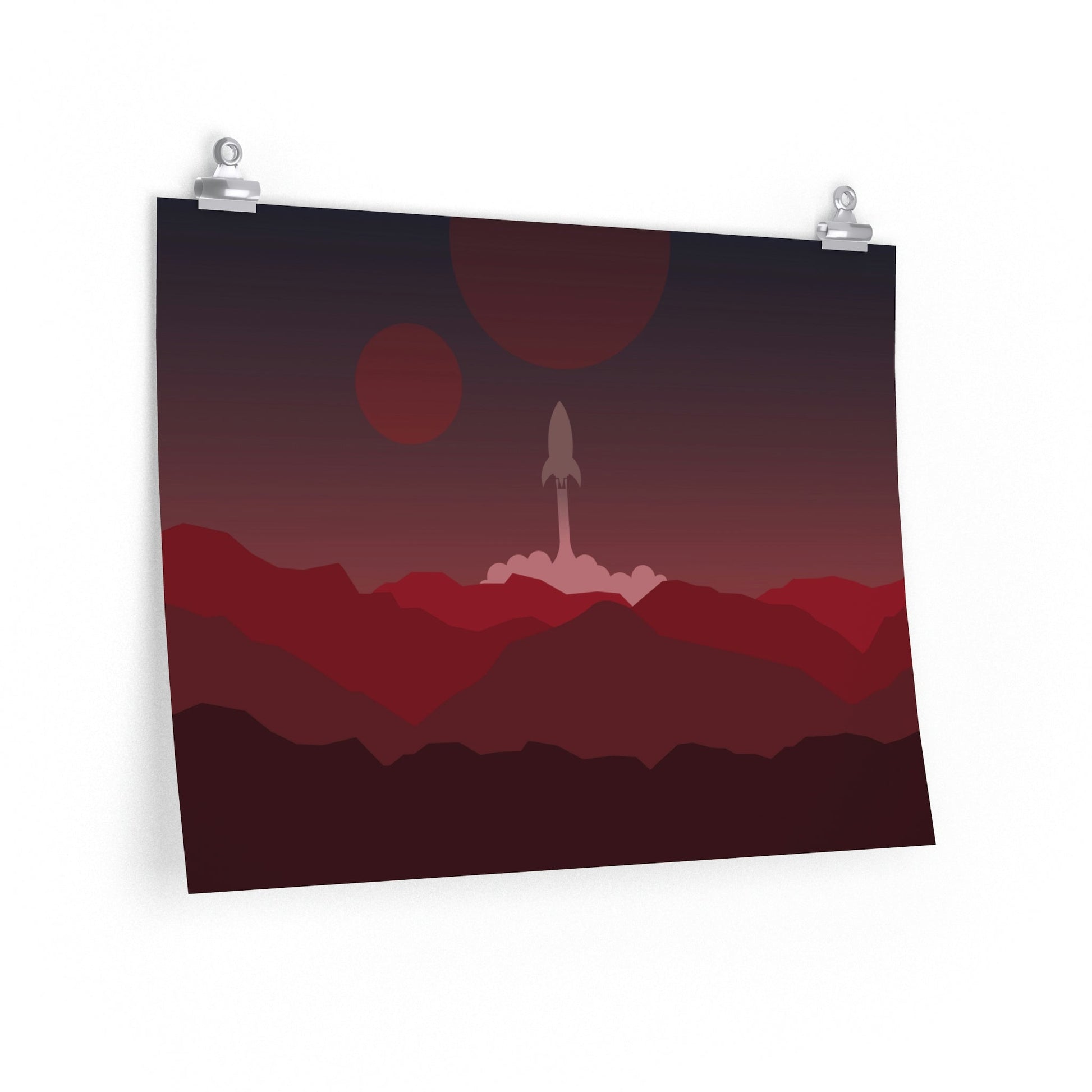 Visit Red Planet Aesthetic Welcome to Mars Sci fi Space Minimal Art Aliens Premium Matte Horizontal Posters Ichaku [Perfect Gifts Selection]