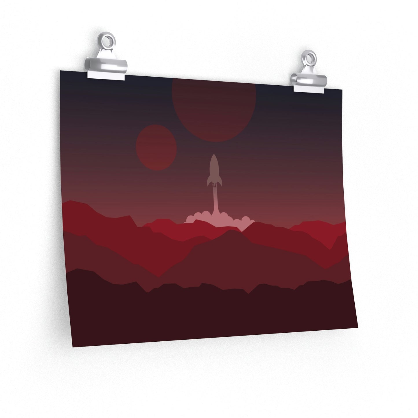 Visit Red Planet Aesthetic Welcome to Mars Sci fi Space Minimal Art Aliens Premium Matte Horizontal Posters Ichaku [Perfect Gifts Selection]