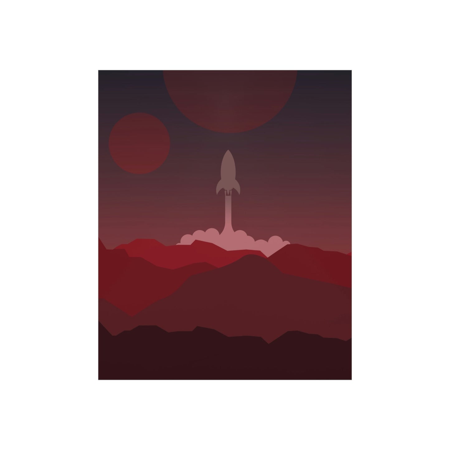 Visit Red Planet Aesthetic Welcome to Mars Sci fi Space Minimal Art Aliens Premium Matte Vertical Posters Ichaku [Perfect Gifts Selection]