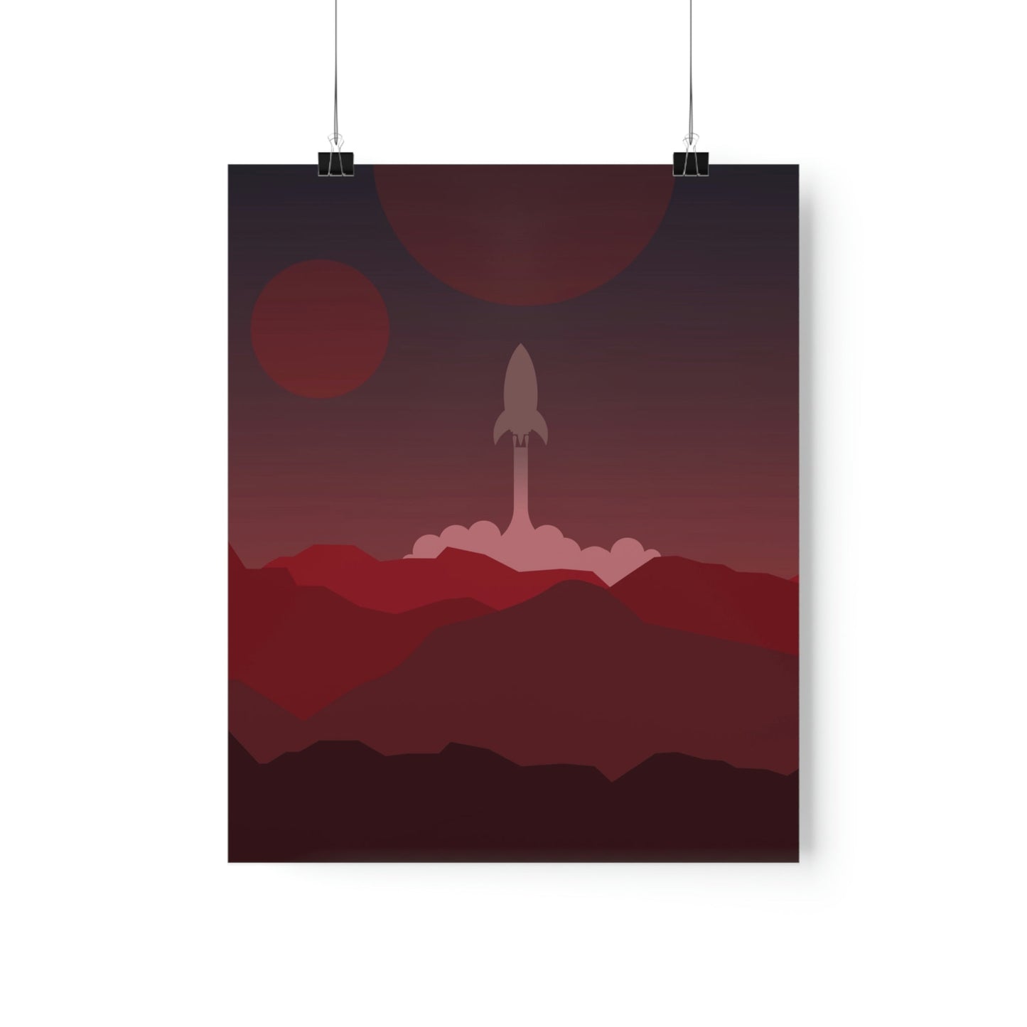 Visit Red Planet Aesthetic Welcome to Mars Sci fi Space Minimal Art Aliens Premium Matte Vertical Posters Ichaku [Perfect Gifts Selection]