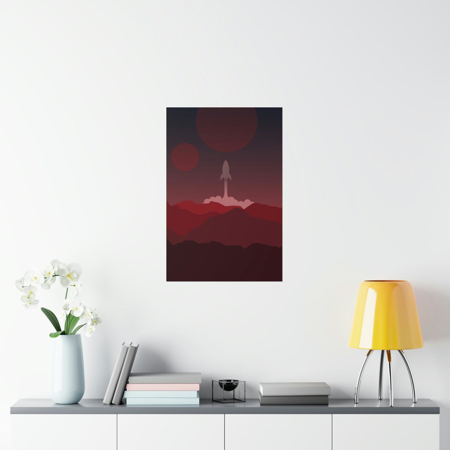 Visit Red Planet Aesthetic Welcome to Mars Sci fi Space Minimal Art Aliens Premium Matte Vertical Posters Ichaku [Perfect Gifts Selection]