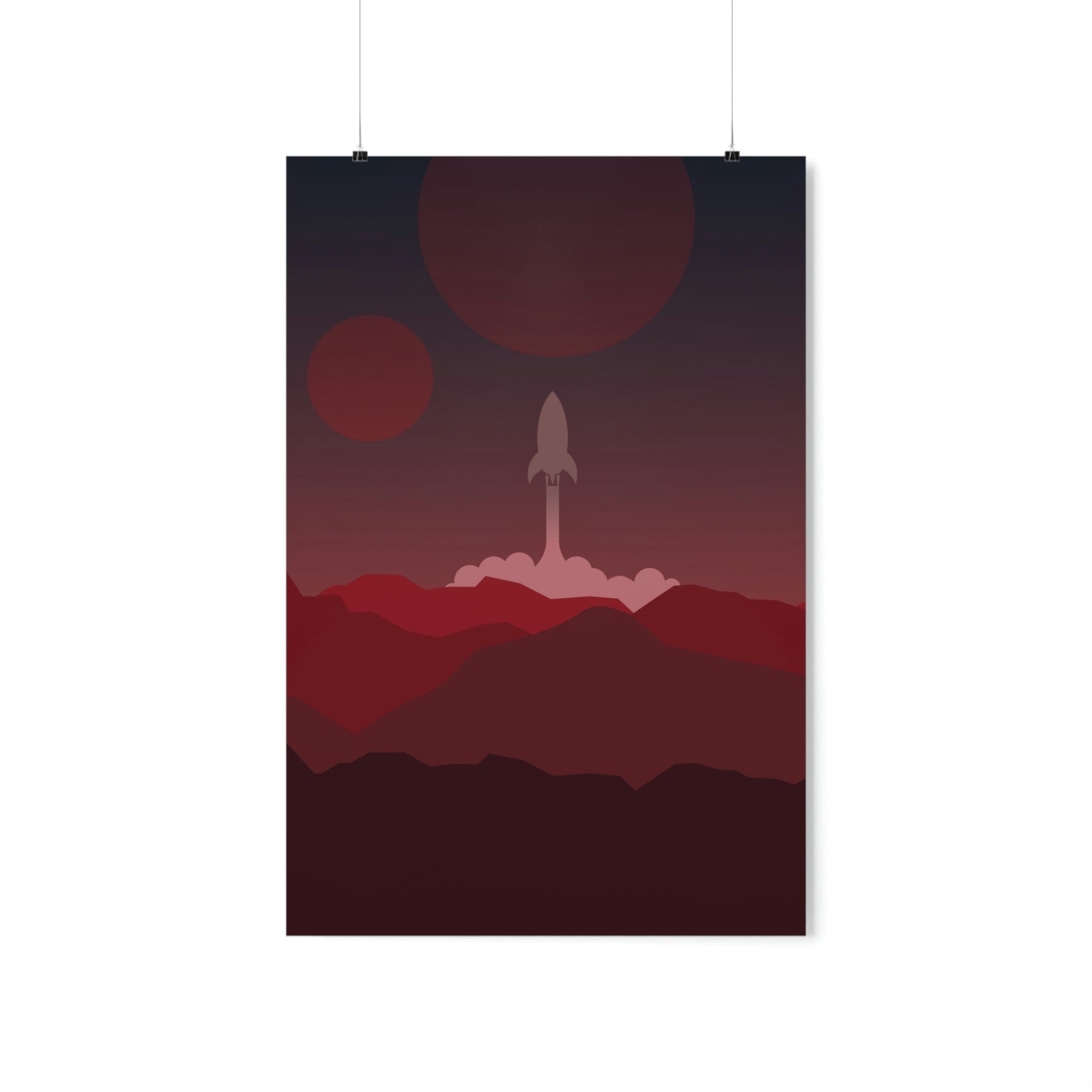 Visit Red Planet Aesthetic Welcome to Mars Sci fi Space Minimal Art Aliens Premium Matte Vertical Posters Ichaku [Perfect Gifts Selection]