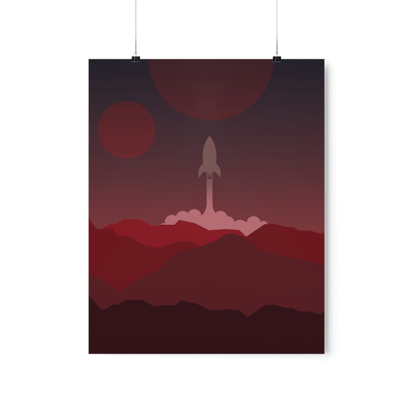 Visit Red Planet Aesthetic Welcome to Mars Sci fi Space Minimal Art Aliens Premium Matte Vertical Posters Ichaku [Perfect Gifts Selection]