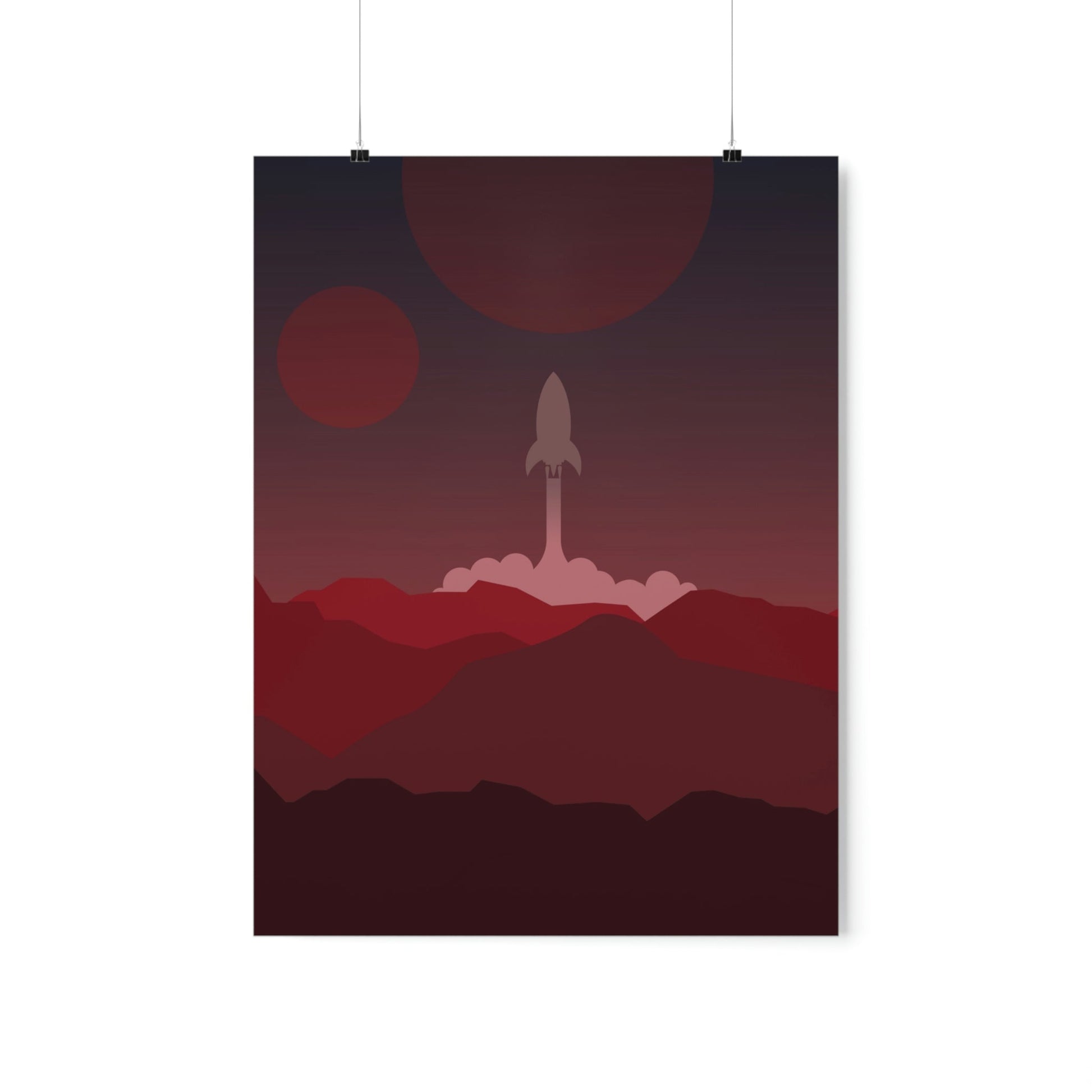 Visit Red Planet Aesthetic Welcome to Mars Sci fi Space Minimal Art Aliens Premium Matte Vertical Posters Ichaku [Perfect Gifts Selection]