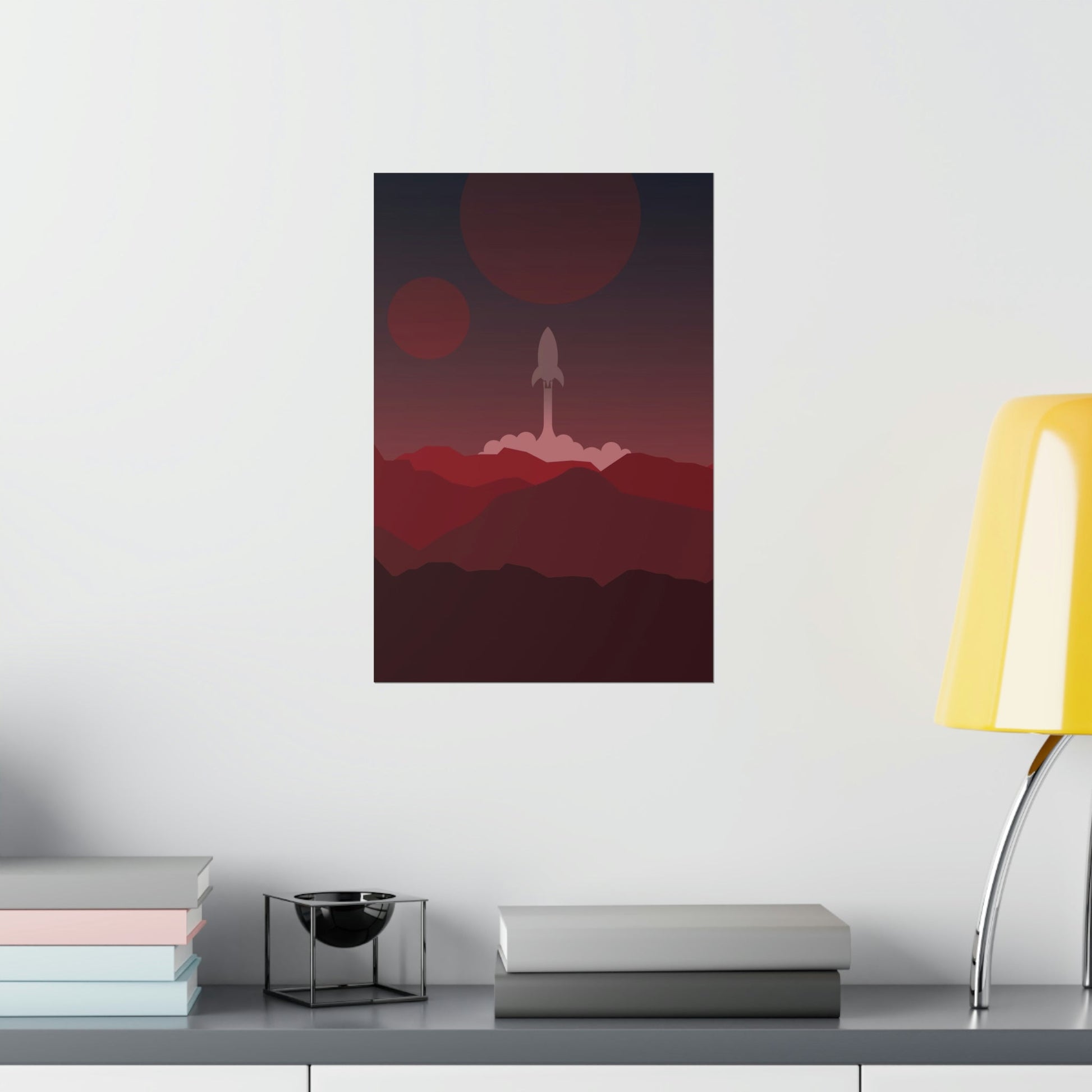 Visit Red Planet Aesthetic Welcome to Mars Sci fi Space Minimal Art Aliens Premium Matte Vertical Posters Ichaku [Perfect Gifts Selection]