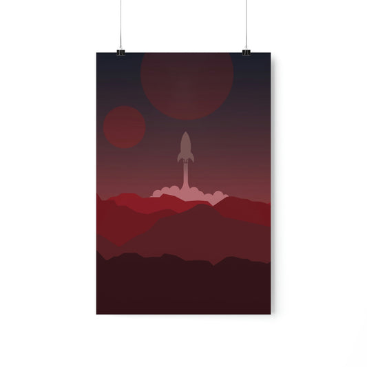 Visit Red Planet Aesthetic Welcome to Mars Sci fi Space Minimal Art Aliens Premium Matte Vertical Posters Ichaku [Perfect Gifts Selection]