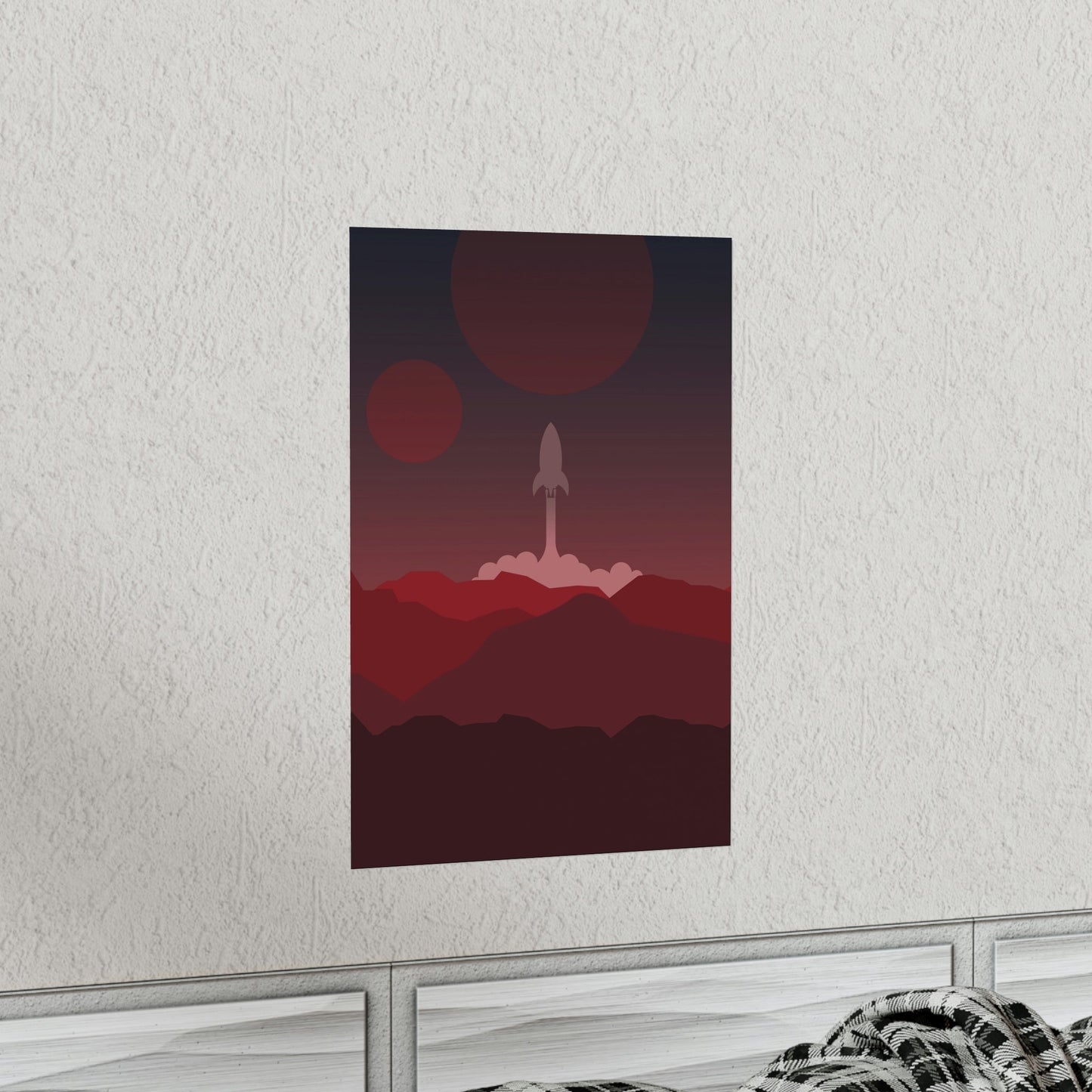 Visit Red Planet Aesthetic Welcome to Mars Sci fi Space Minimal Art Aliens Premium Matte Vertical Posters Ichaku [Perfect Gifts Selection]