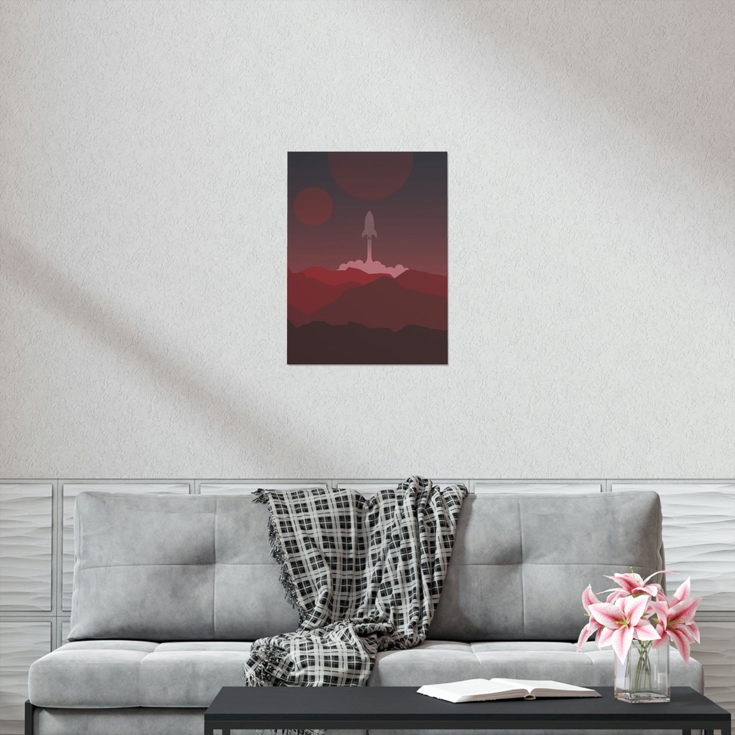 Visit Red Planet Aesthetic Welcome to Mars Sci fi Space Minimal Art Aliens Premium Matte Vertical Posters Ichaku [Perfect Gifts Selection]