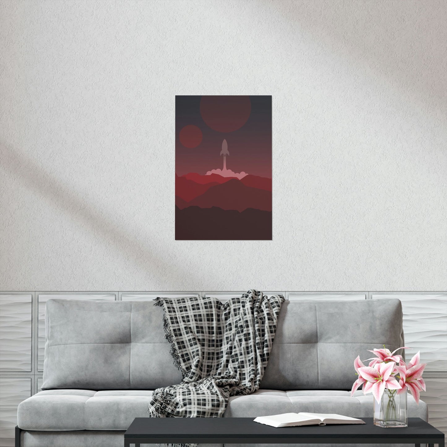 Visit Red Planet Aesthetic Welcome to Mars Sci fi Space Minimal Art Aliens Premium Matte Vertical Posters Ichaku [Perfect Gifts Selection]