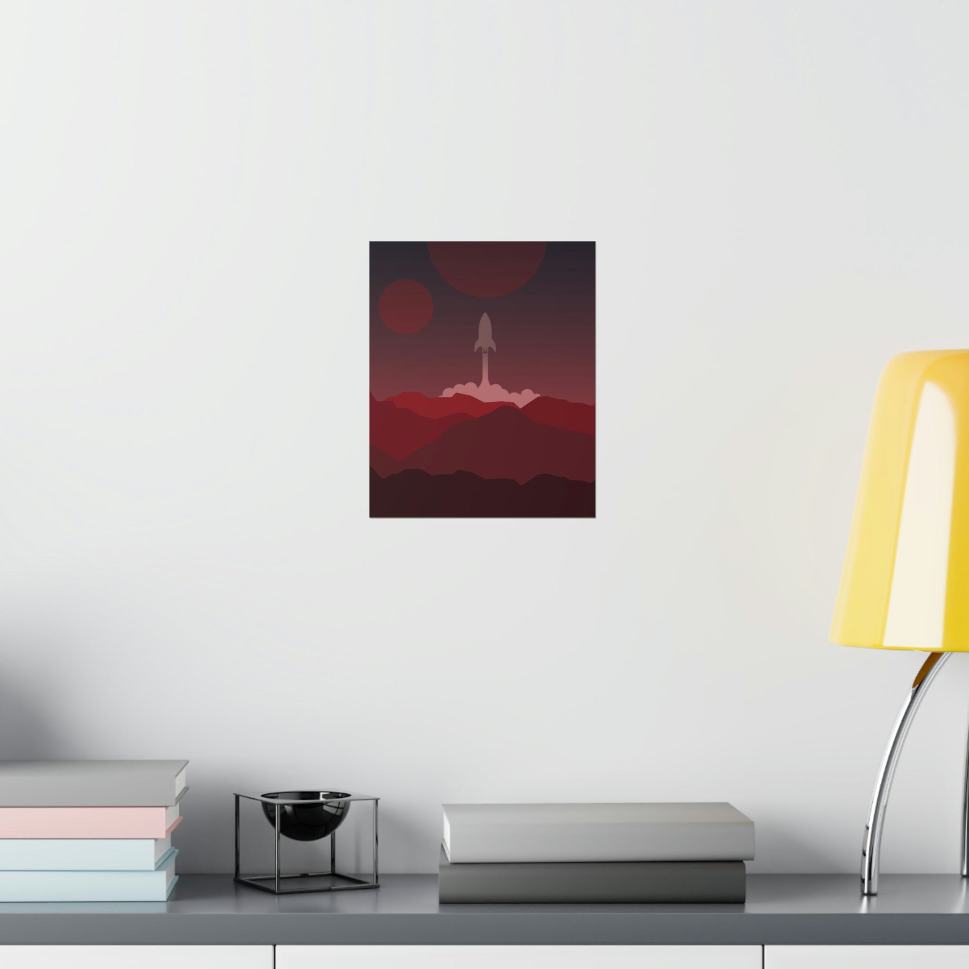 Visit Red Planet Aesthetic Welcome to Mars Sci fi Space Minimal Art Aliens Premium Matte Vertical Posters Ichaku [Perfect Gifts Selection]