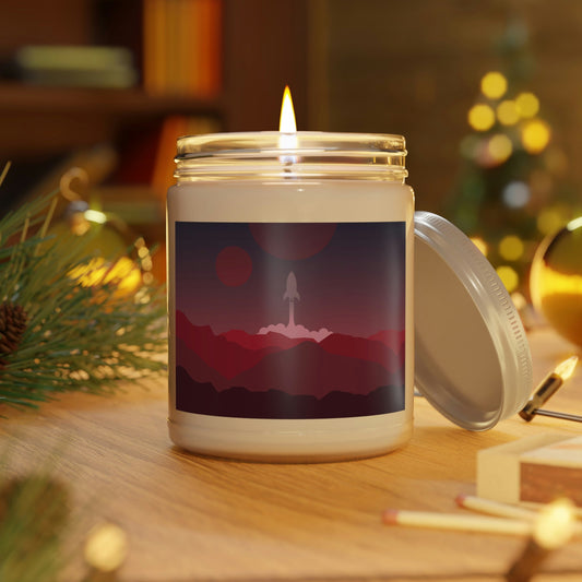 Visit Red Planet Aesthetic Welcome to Mars Sci fi Space Minimal Art Aliens Scented Candle Up to 60h Soy Wax 9oz Ichaku [Perfect Gifts Selection]