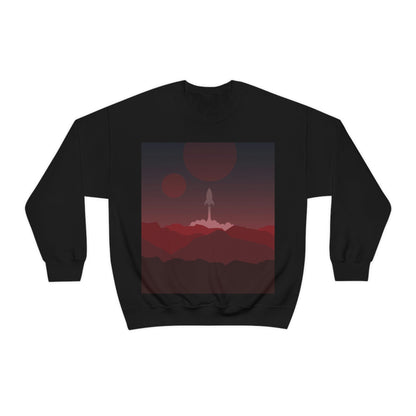 Visit Red Planet Aesthetic Welcome to Mars Sci fi Space Minimal Art Aliens Unisex Heavy Blend™ Crewneck Sweatshirt Ichaku [Perfect Gifts Selection]