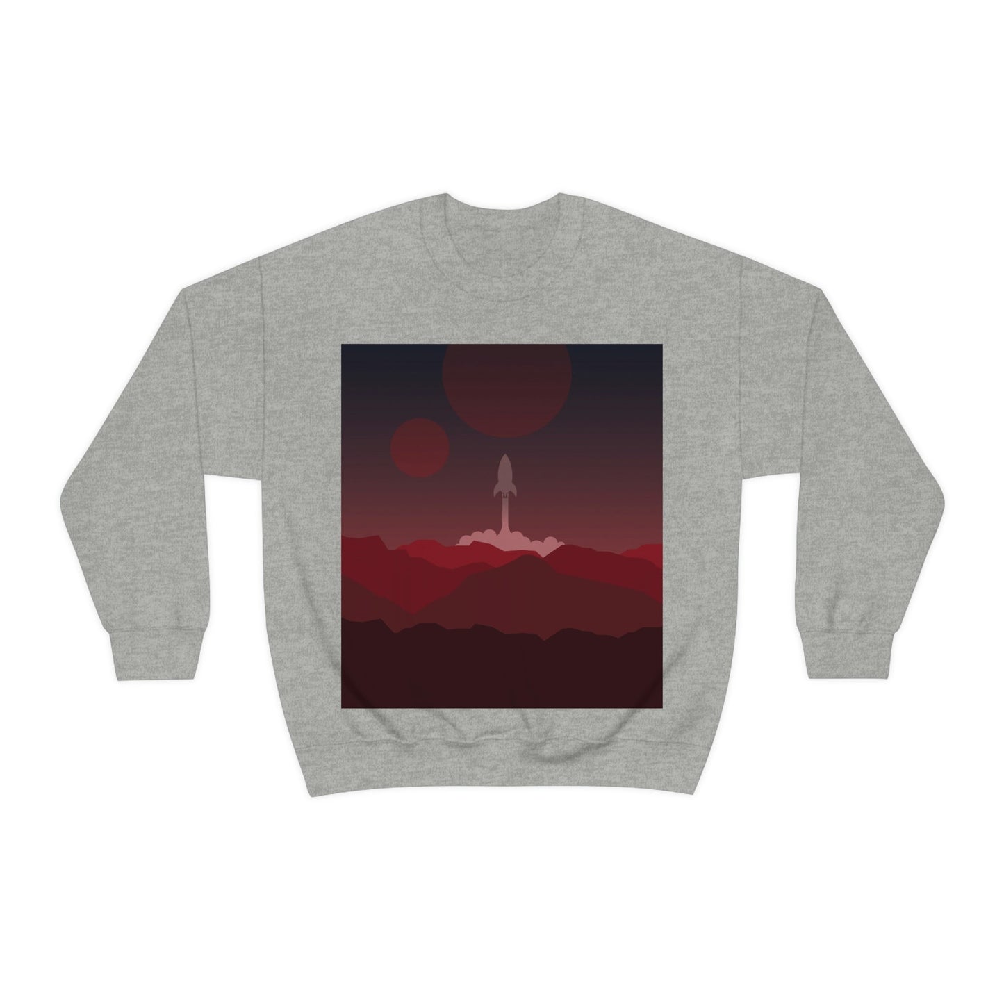 Visit Red Planet Aesthetic Welcome to Mars Sci fi Space Minimal Art Aliens Unisex Heavy Blend™ Crewneck Sweatshirt Ichaku [Perfect Gifts Selection]