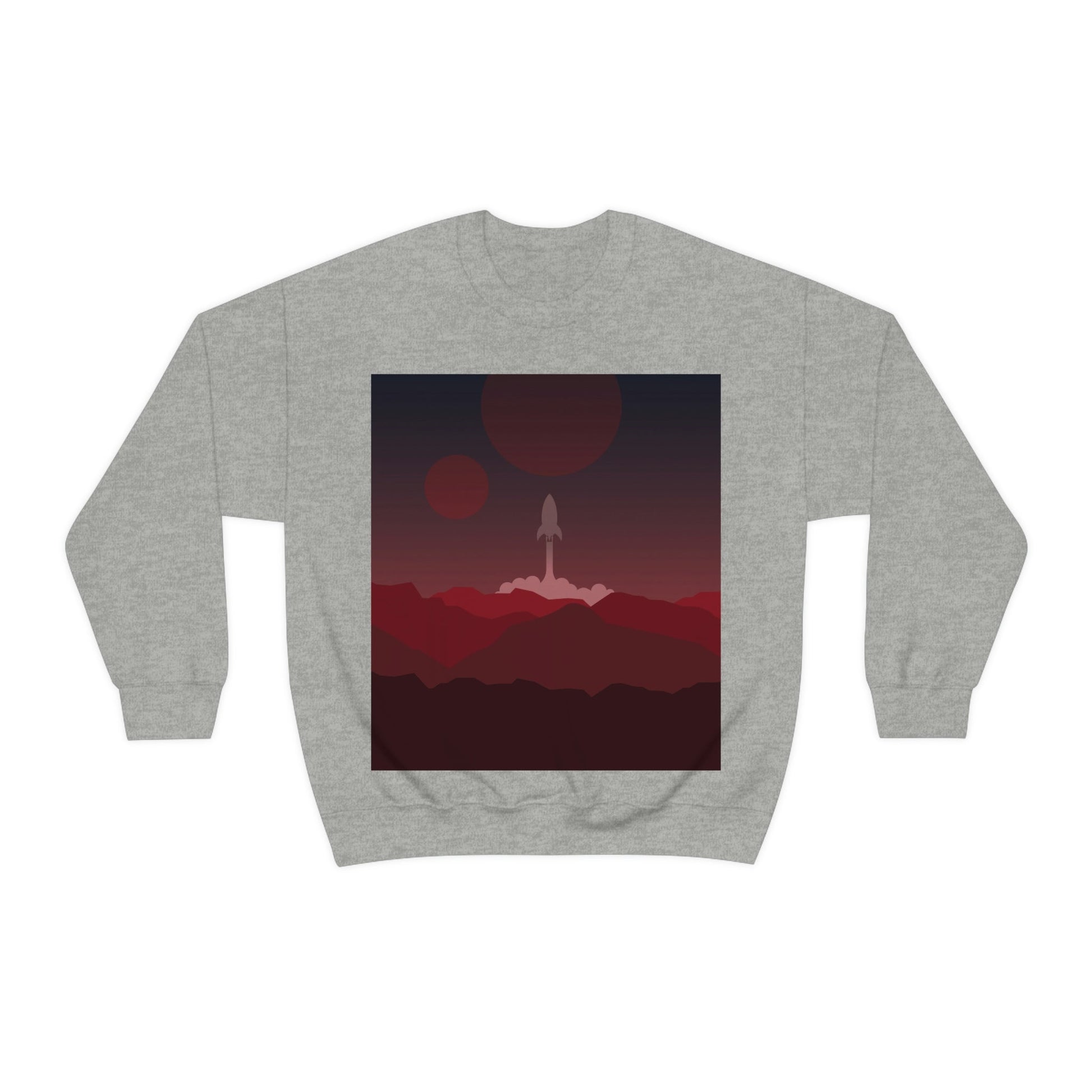 Visit Red Planet Aesthetic Welcome to Mars Sci fi Space Minimal Art Aliens Unisex Heavy Blend™ Crewneck Sweatshirt Ichaku [Perfect Gifts Selection]