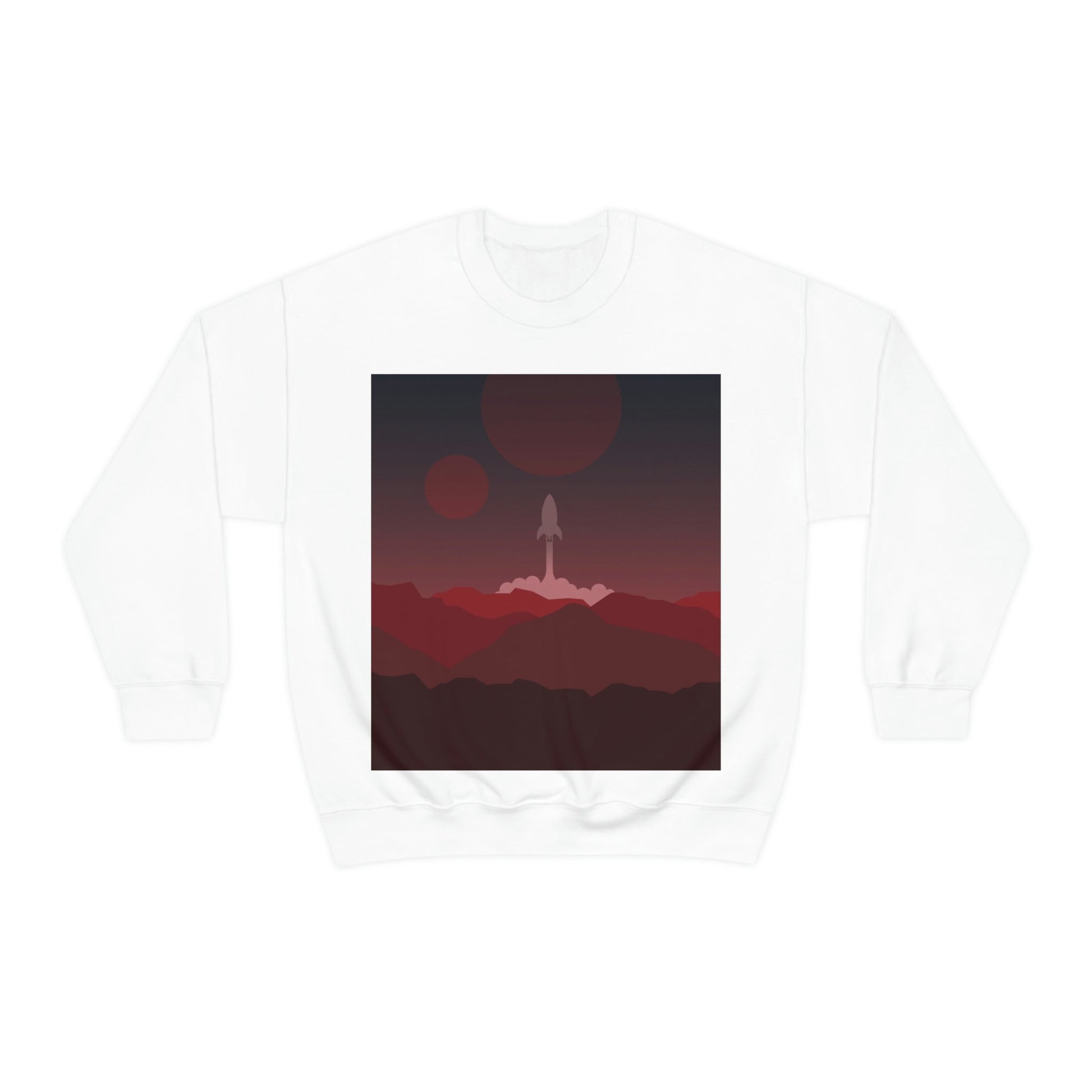 Visit Red Planet Aesthetic Welcome to Mars Sci fi Space Minimal Art Aliens Unisex Heavy Blend™ Crewneck Sweatshirt Ichaku [Perfect Gifts Selection]