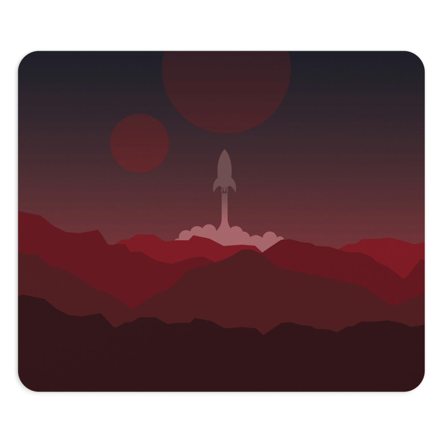 Visit Red Planet Aesthetic Welcome to Mars Sci fi Space Minimal Art Ergonomic Non-slip Creative Design Mouse Pad Ichaku [Perfect Gifts Selection]