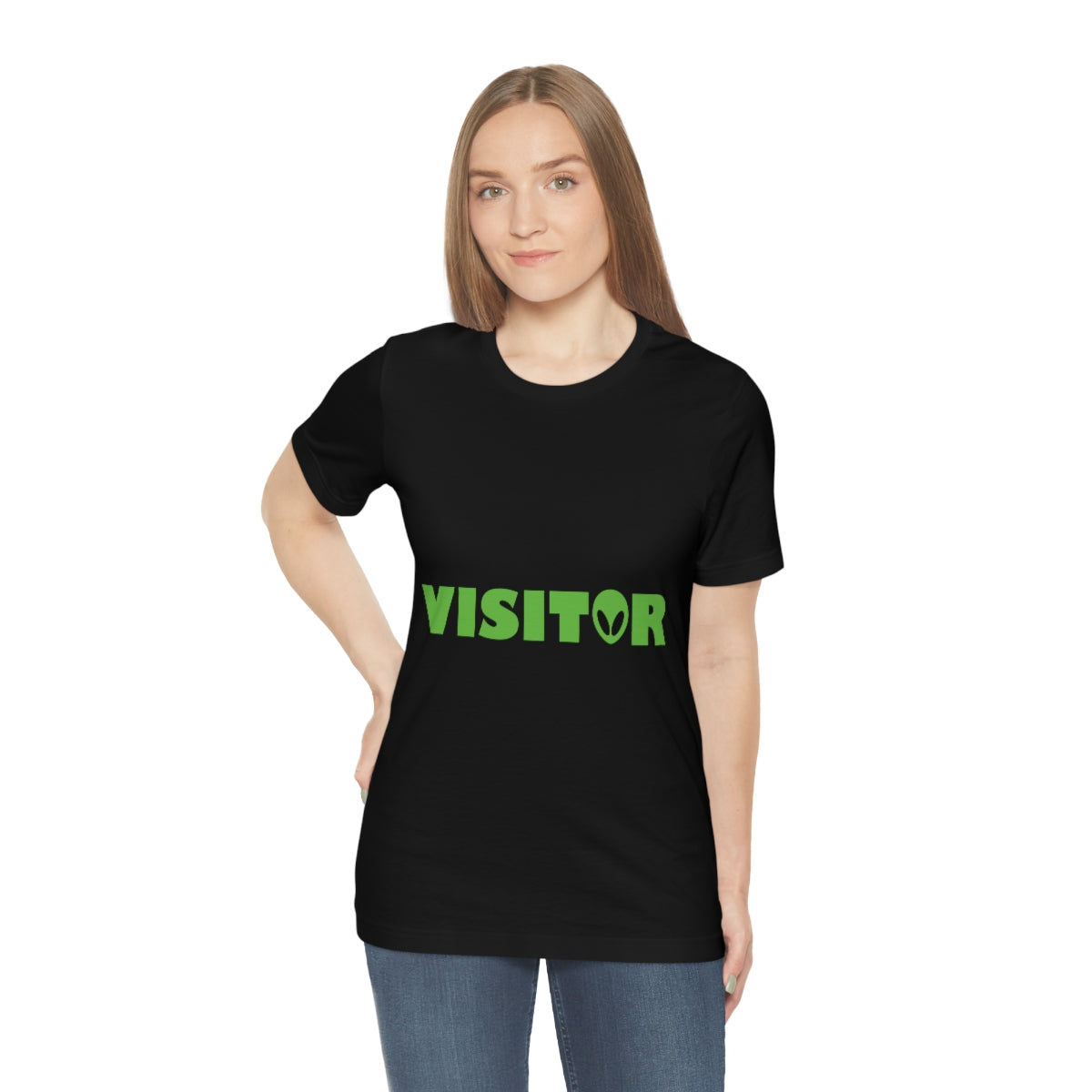 Visitor Aliens Arrival UFO TV Series Green People Unisex Jersey Short Sleeve T-Shirt Ichaku [Perfect Gifts Selection]