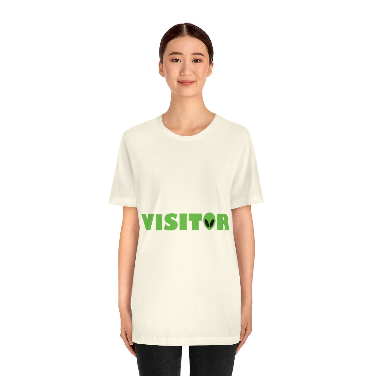 Visitor Aliens Arrival UFO TV Series Green People Unisex Jersey Short Sleeve T-Shirt Ichaku [Perfect Gifts Selection]