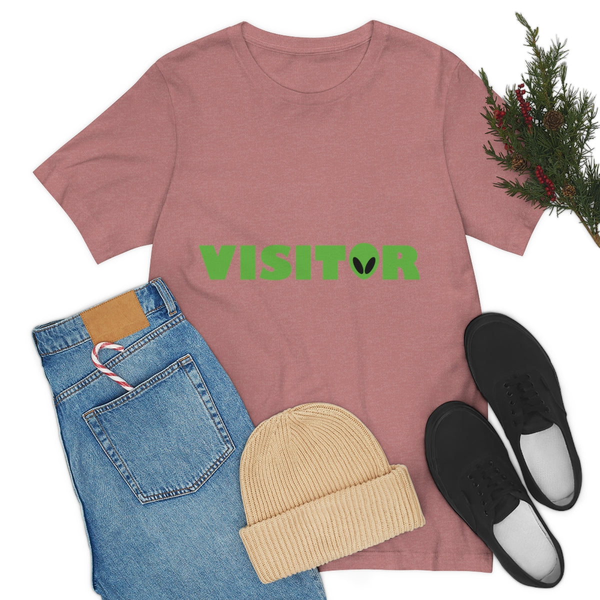 Visitor Aliens Arrival UFO TV Series Green People Unisex Jersey Short Sleeve T-Shirt Ichaku [Perfect Gifts Selection]