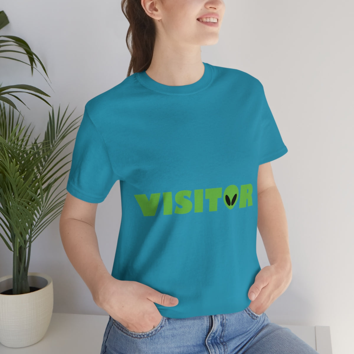 Visitor Aliens Arrival UFO TV Series Green People Unisex Jersey Short Sleeve T-Shirt Ichaku [Perfect Gifts Selection]