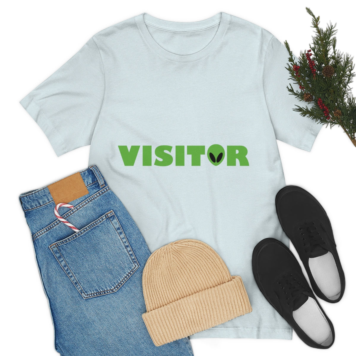 Visitor Aliens Arrival UFO TV Series Green People Unisex Jersey Short Sleeve T-Shirt Ichaku [Perfect Gifts Selection]