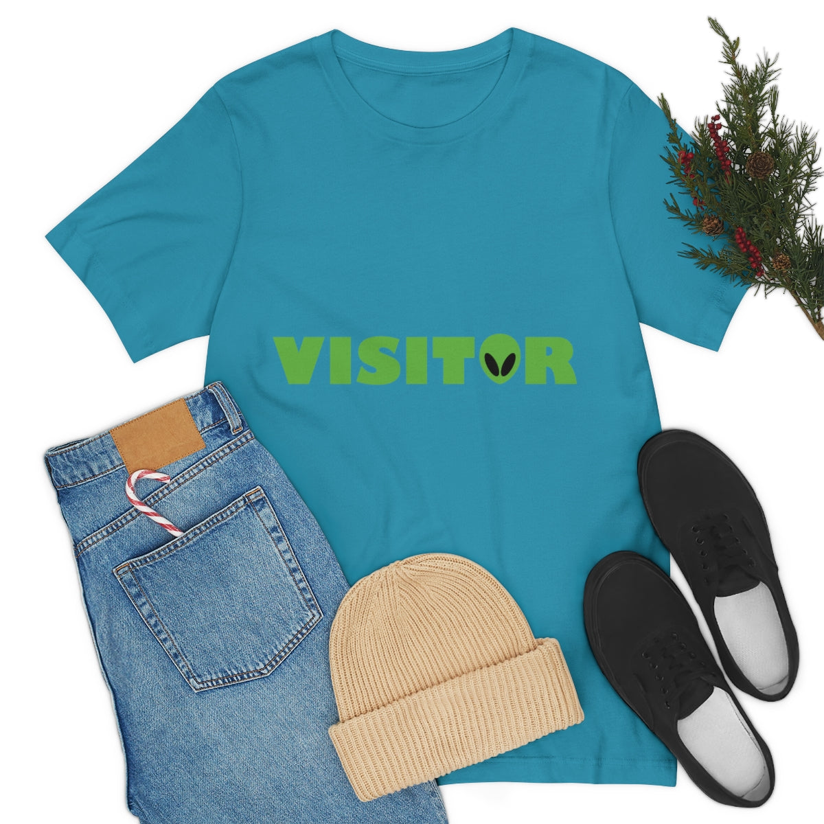 Visitor Aliens Arrival UFO TV Series Green People Unisex Jersey Short Sleeve T-Shirt Ichaku [Perfect Gifts Selection]