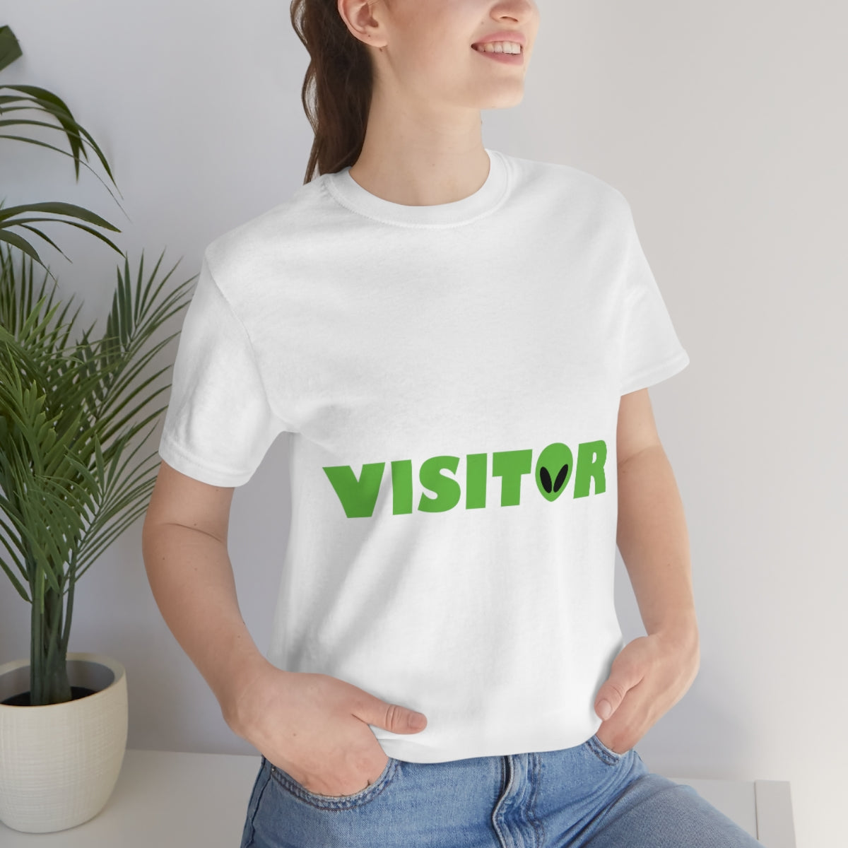 Visitor Aliens Arrival UFO TV Series Green People Unisex Jersey Short Sleeve T-Shirt Ichaku [Perfect Gifts Selection]