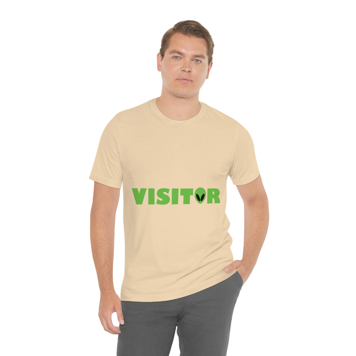 Visitor Aliens Arrival UFO TV Series Green People Unisex Jersey Short Sleeve T-Shirt Ichaku [Perfect Gifts Selection]