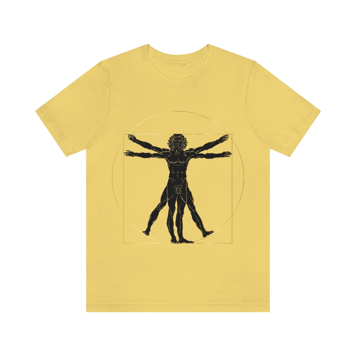 Vitruvian Man by Leonardo Da Vinci Science Lover Unisex Jersey Short Sleeve T-Shirt Ichaku [Perfect Gifts Selection]