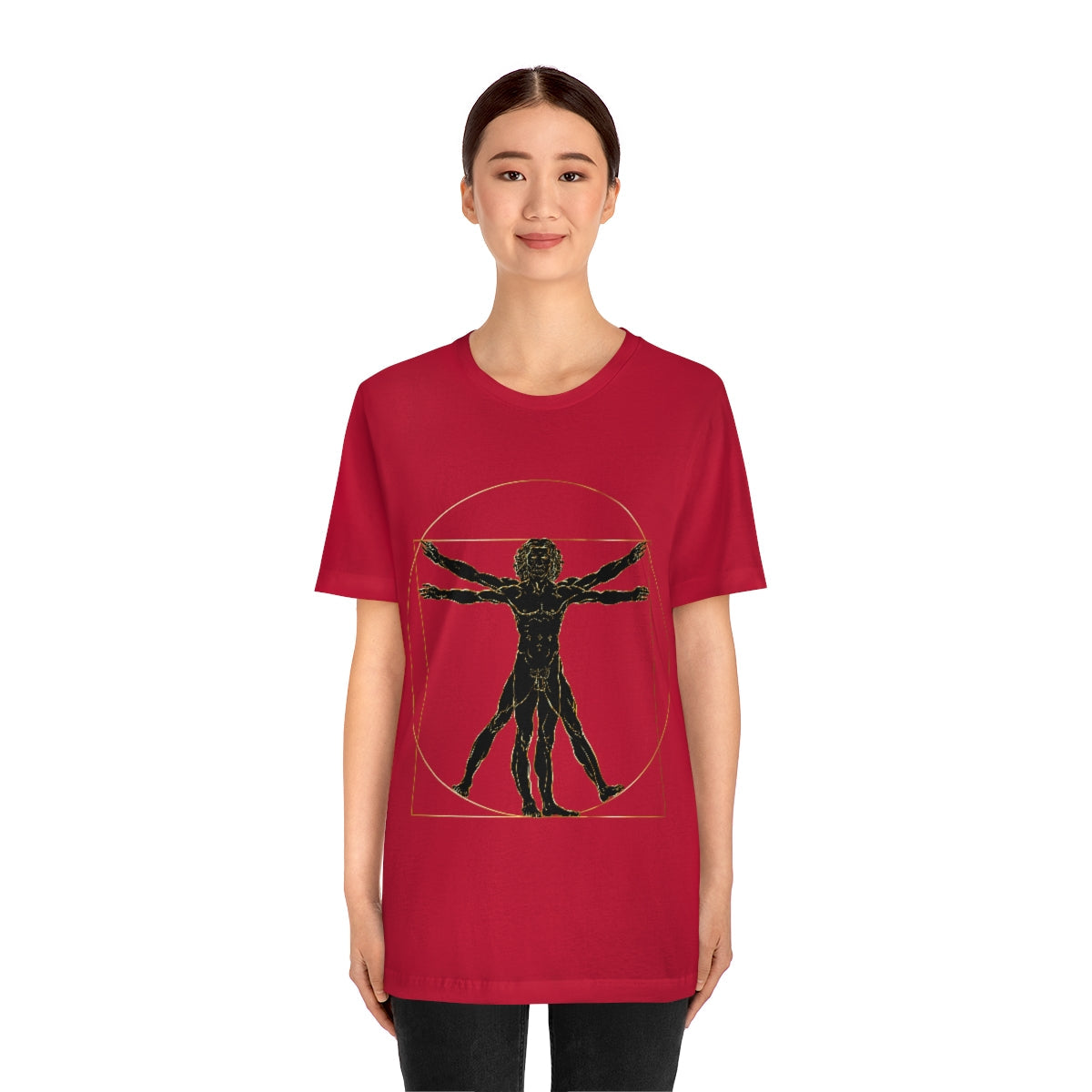 Vitruvian Man by Leonardo Da Vinci Science Lover Unisex Jersey Short Sleeve T-Shirt Ichaku [Perfect Gifts Selection]