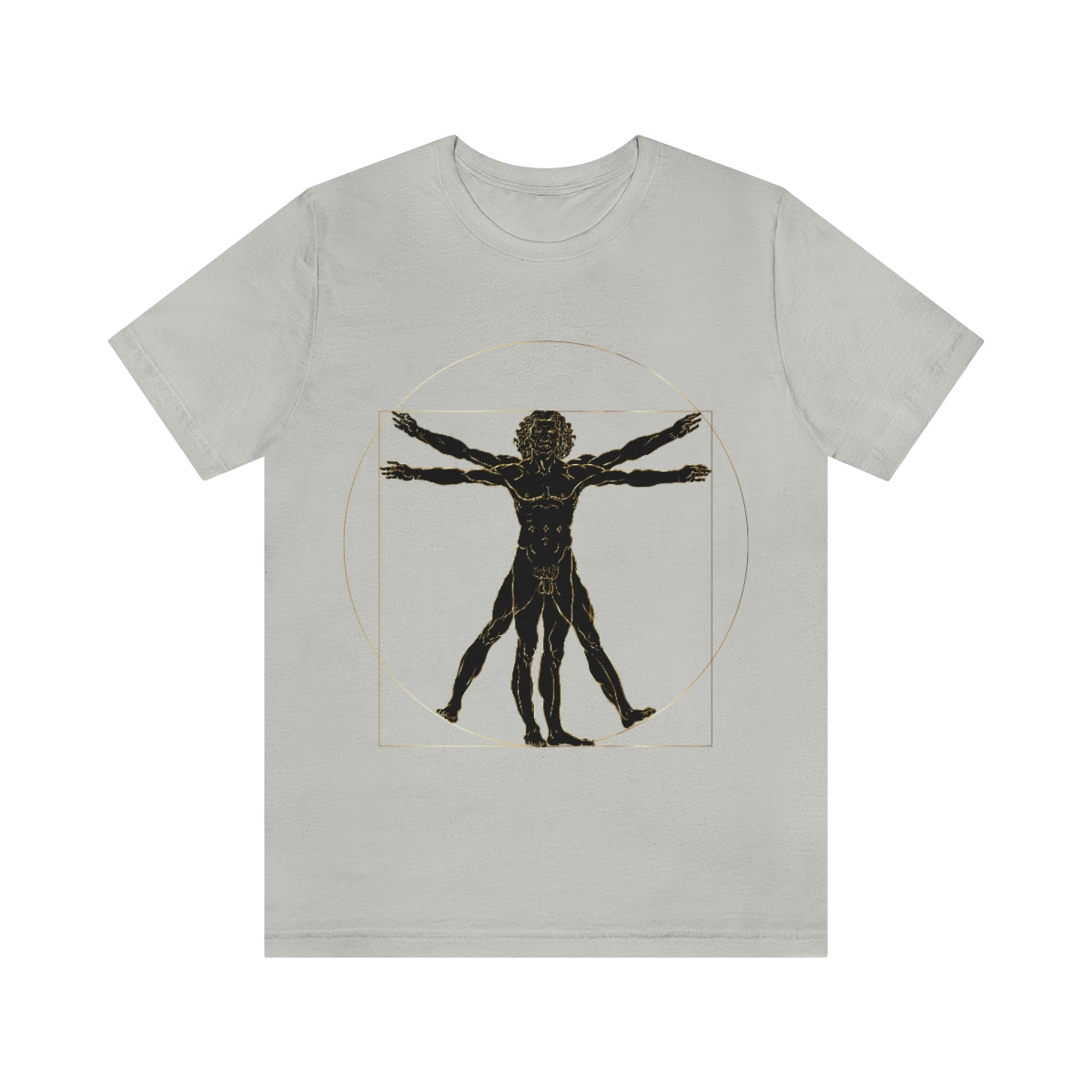 Vitruvian Man by Leonardo Da Vinci Science Lover Unisex Jersey Short Sleeve T-Shirt Ichaku [Perfect Gifts Selection]