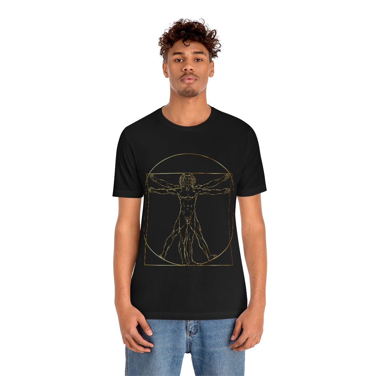 Vitruvian Man by Leonardo Da Vinci Science Lover Unisex Jersey Short Sleeve T-Shirt Ichaku [Perfect Gifts Selection]