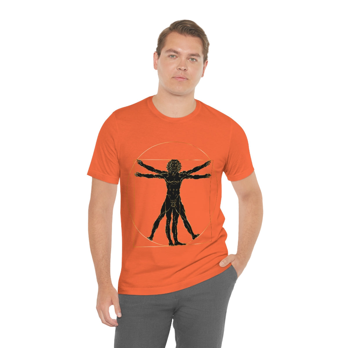 Vitruvian Man by Leonardo Da Vinci Science Lover Unisex Jersey Short Sleeve T-Shirt Ichaku [Perfect Gifts Selection]