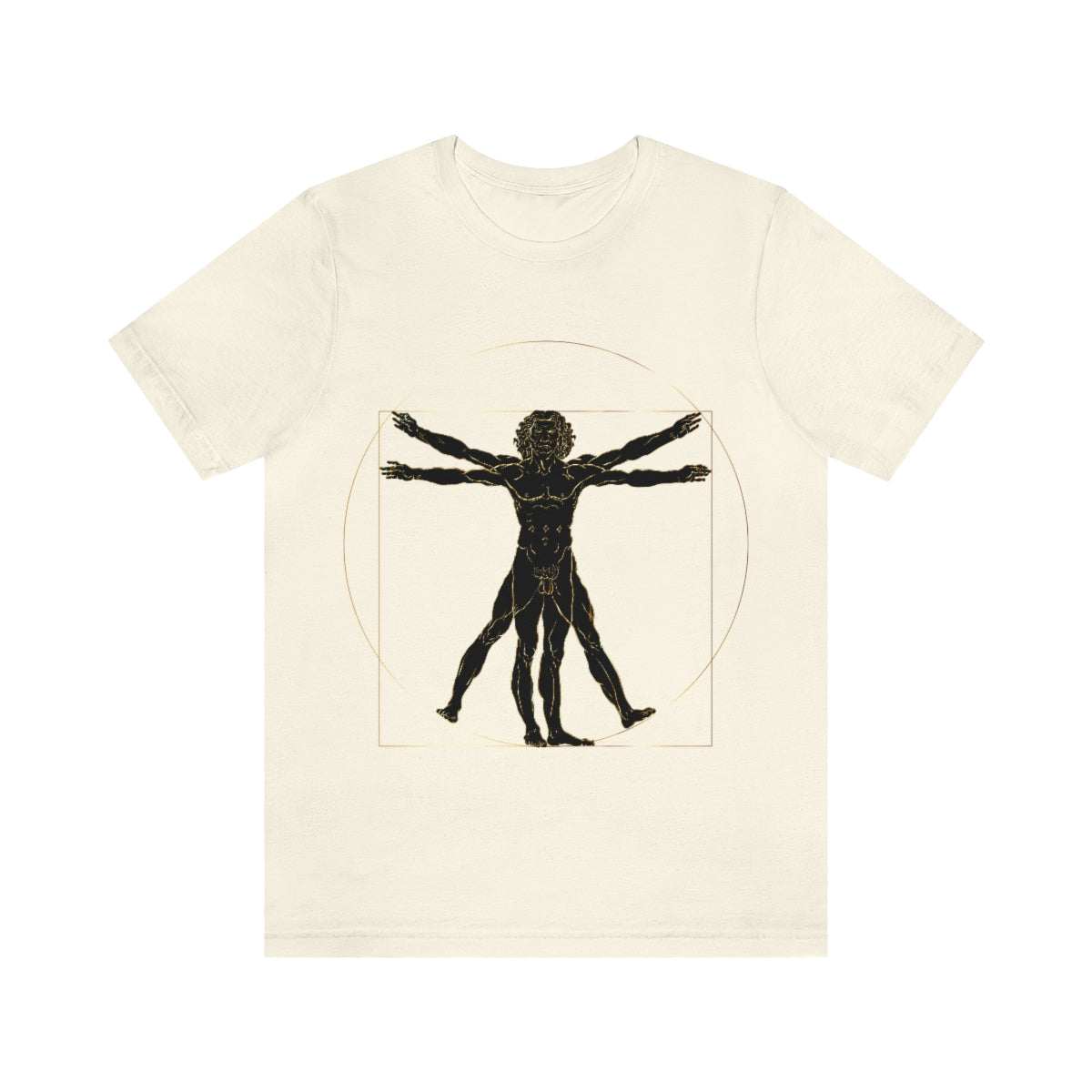 Vitruvian Man by Leonardo Da Vinci Science Lover Unisex Jersey Short Sleeve T-Shirt Ichaku [Perfect Gifts Selection]