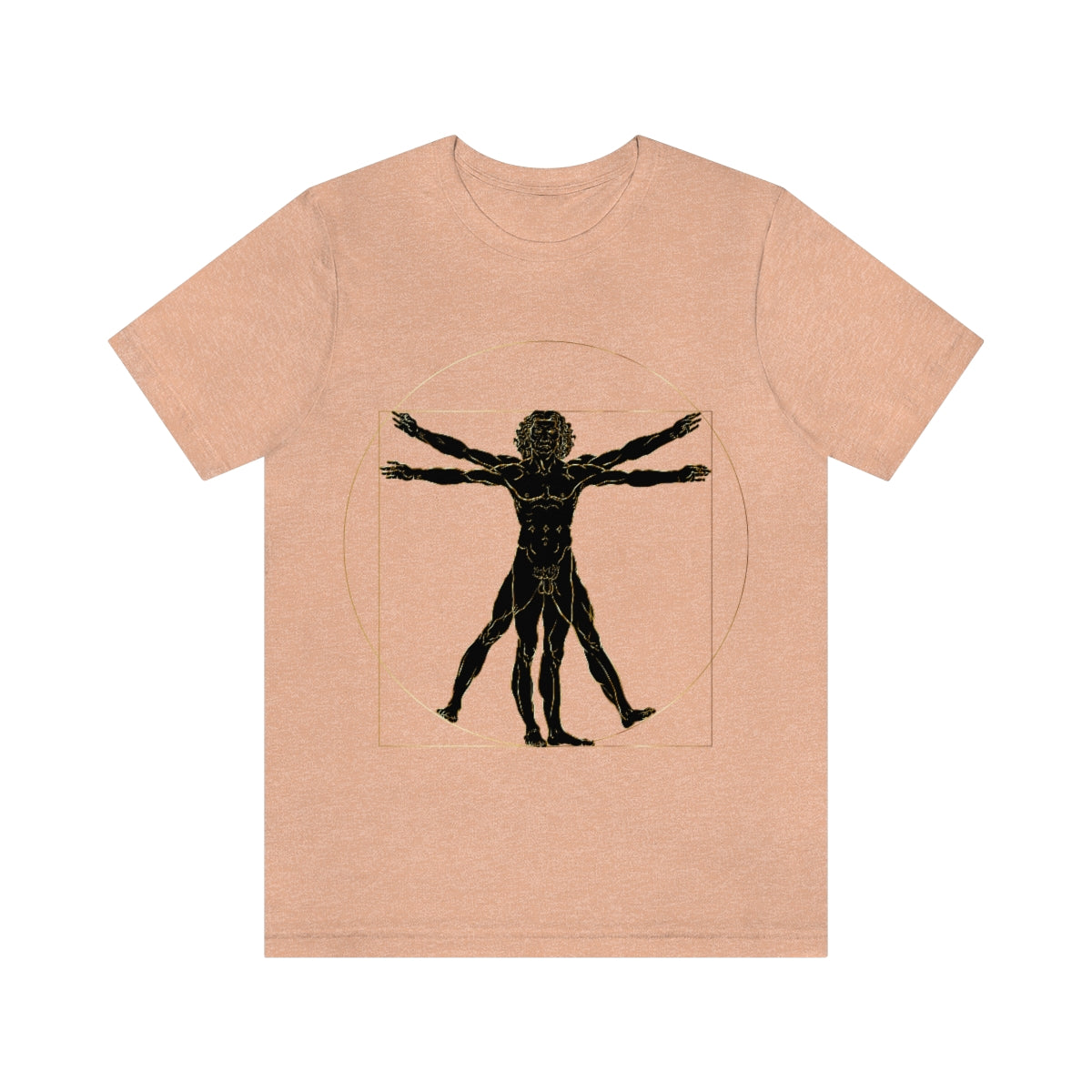 Vitruvian Man by Leonardo Da Vinci Science Lover Unisex Jersey Short Sleeve T-Shirt Ichaku [Perfect Gifts Selection]