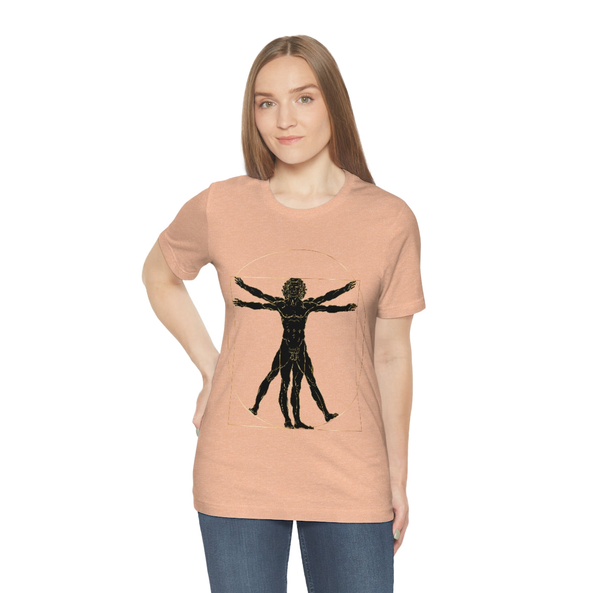 Vitruvian Man by Leonardo Da Vinci Science Lover Unisex Jersey Short Sleeve T-Shirt Ichaku [Perfect Gifts Selection]