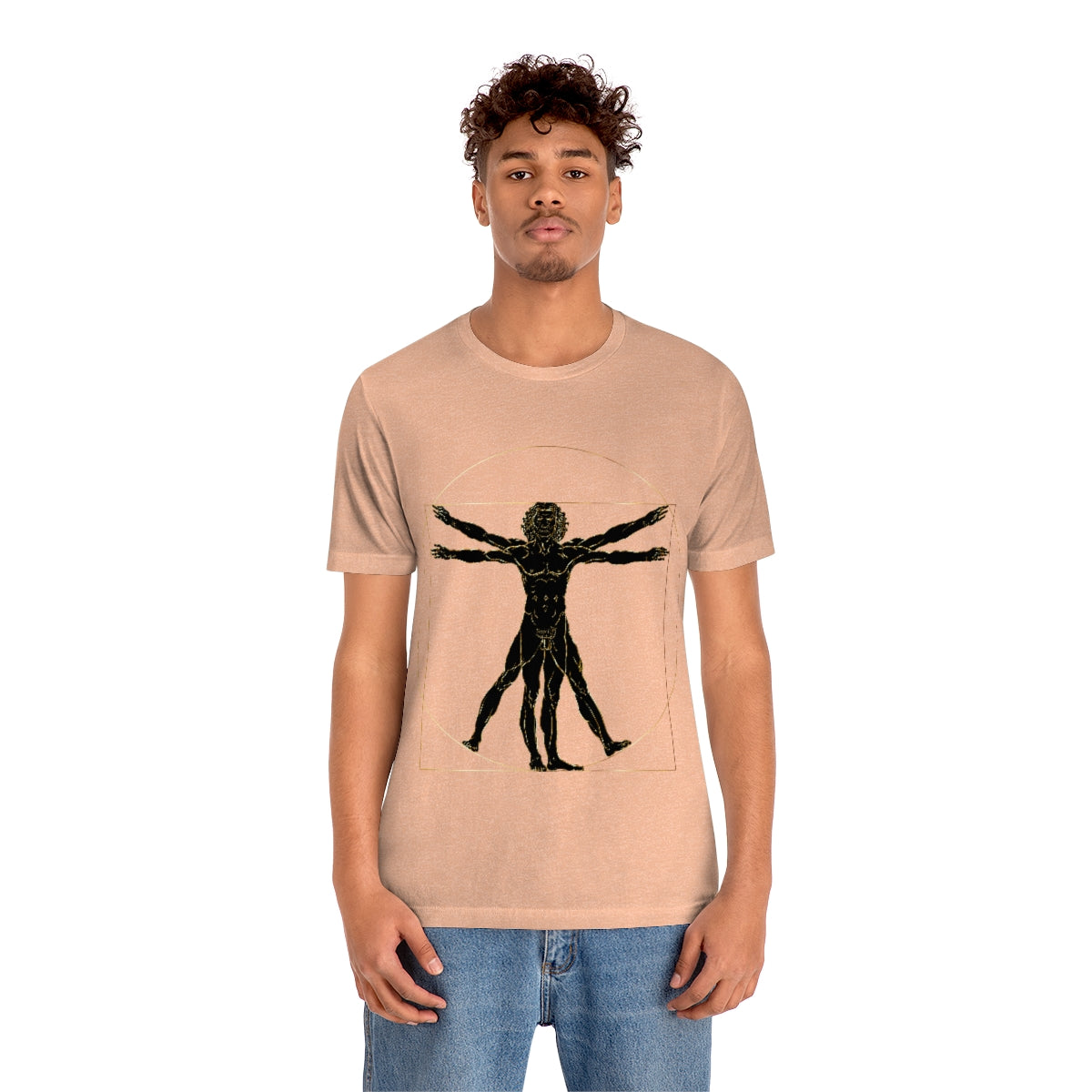 Vitruvian Man by Leonardo Da Vinci Science Lover Unisex Jersey Short Sleeve T-Shirt Ichaku [Perfect Gifts Selection]