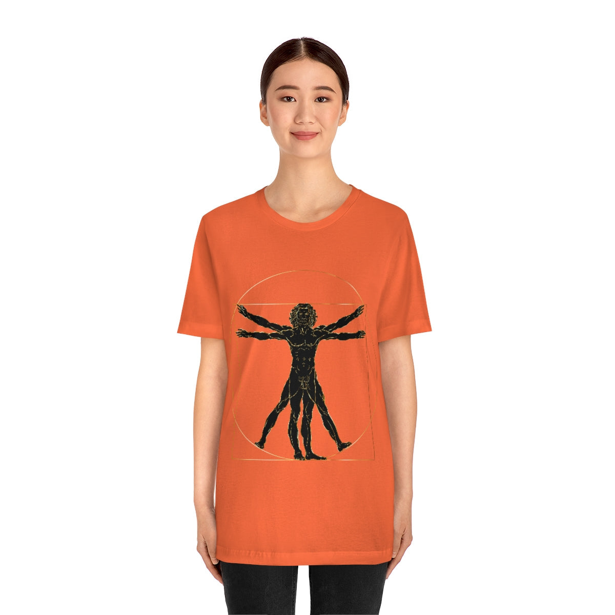 Vitruvian Man by Leonardo Da Vinci Science Lover Unisex Jersey Short Sleeve T-Shirt Ichaku [Perfect Gifts Selection]