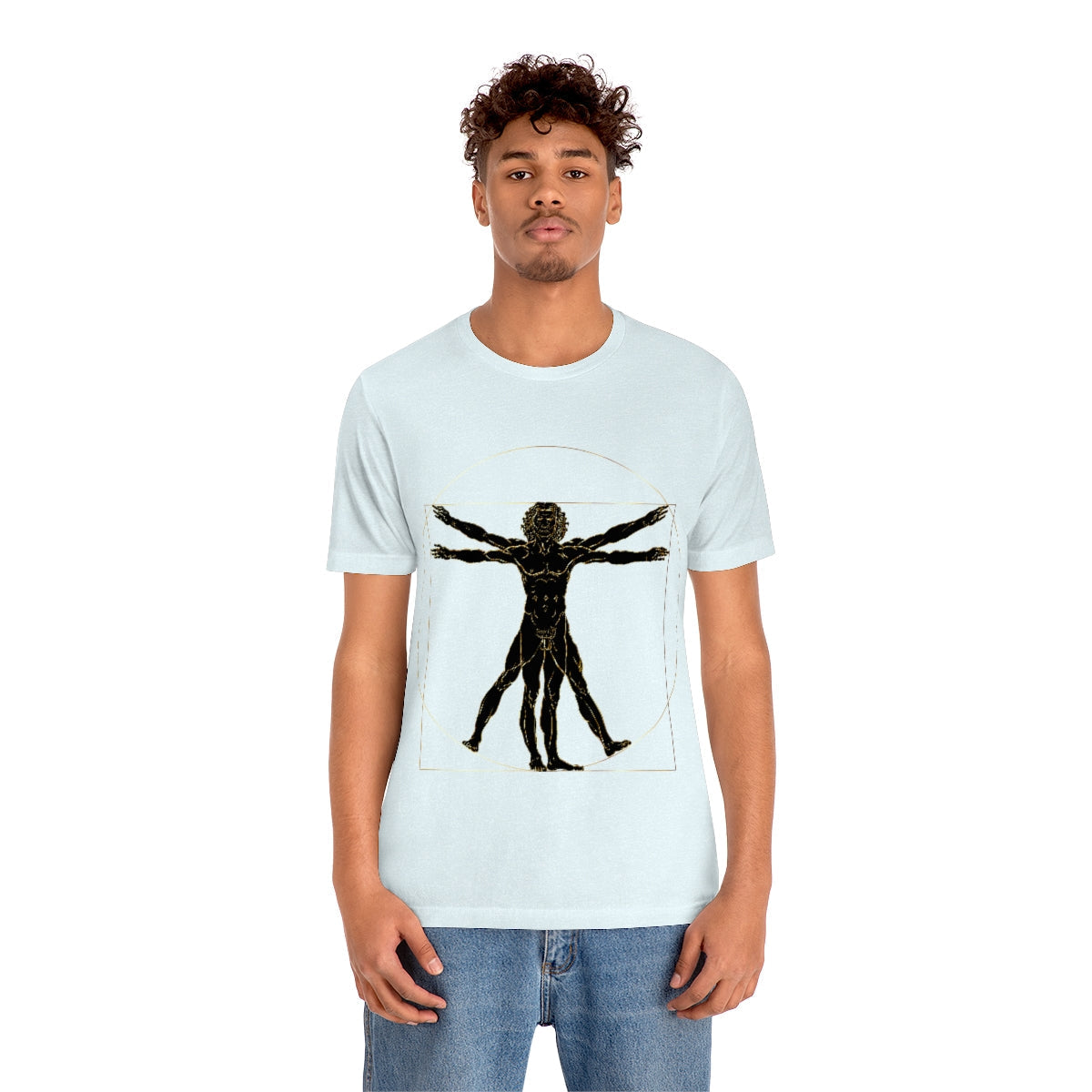 Vitruvian Man by Leonardo Da Vinci Science Lover Unisex Jersey Short Sleeve T-Shirt Ichaku [Perfect Gifts Selection]