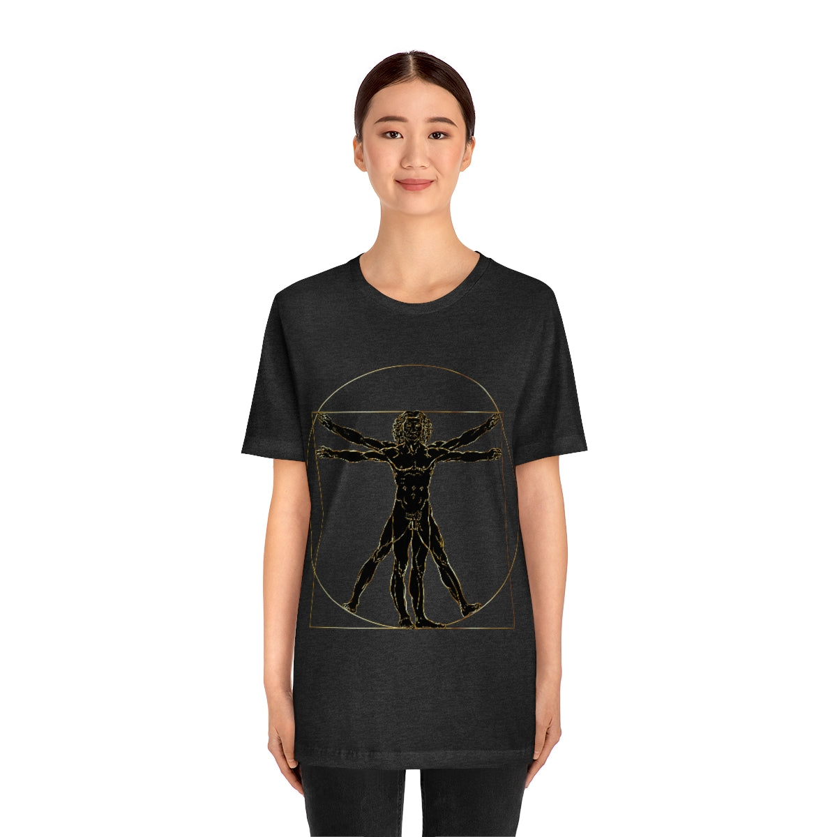 Vitruvian Man by Leonardo Da Vinci Science Lover Unisex Jersey Short Sleeve T-Shirt Ichaku [Perfect Gifts Selection]