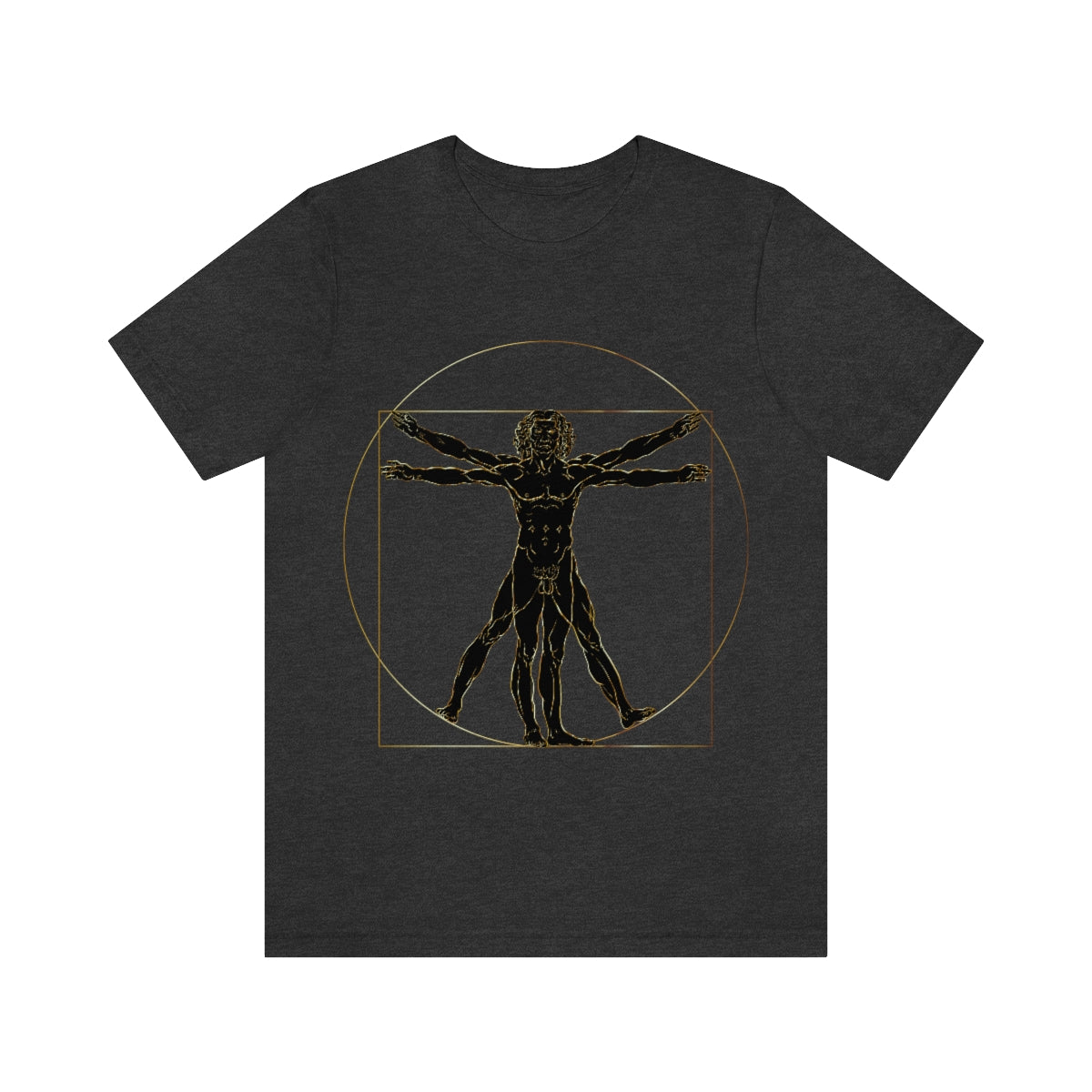 Vitruvian Man by Leonardo Da Vinci Science Lover Unisex Jersey Short Sleeve T-Shirt Ichaku [Perfect Gifts Selection]