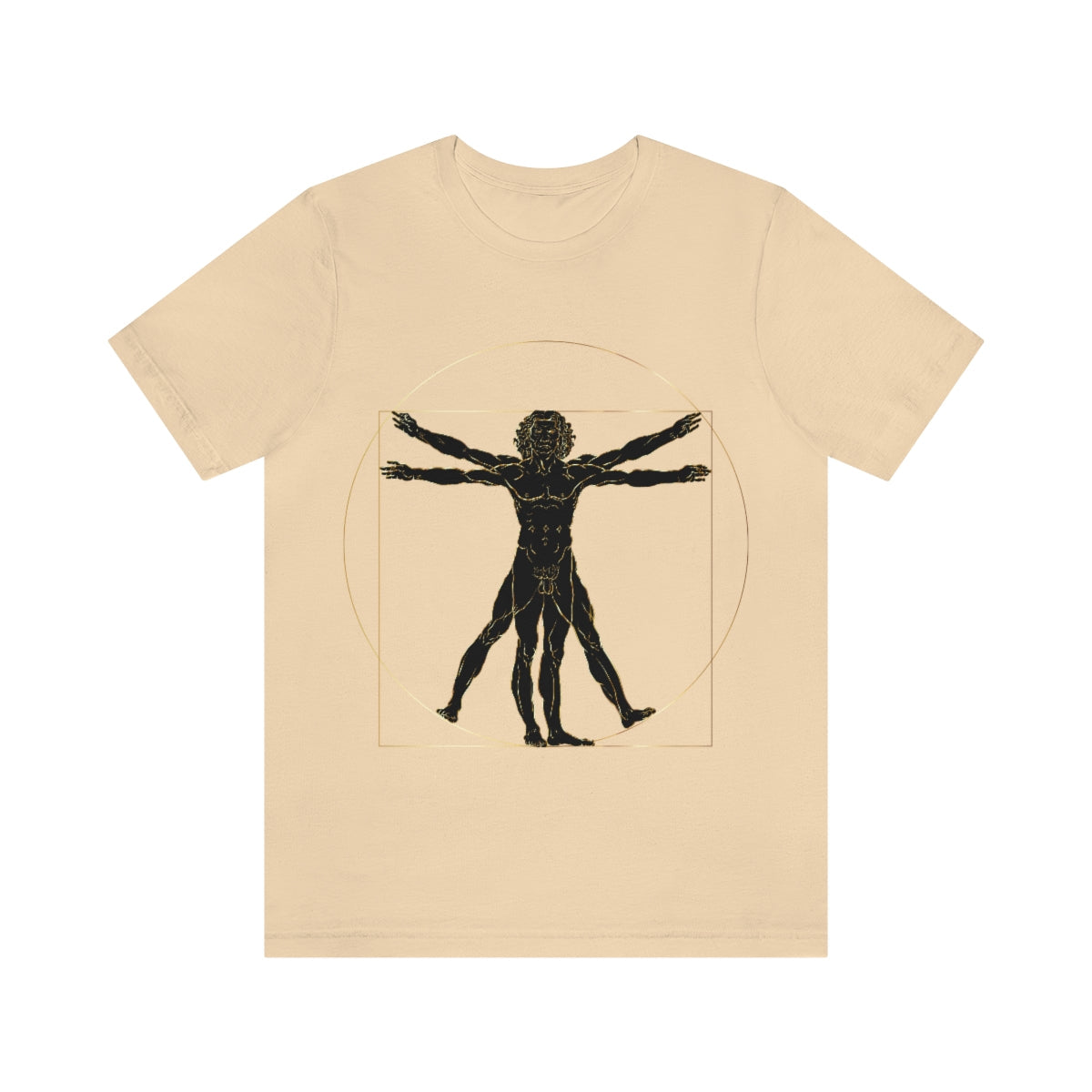 Vitruvian Man by Leonardo Da Vinci Science Lover Unisex Jersey Short Sleeve T-Shirt Ichaku [Perfect Gifts Selection]