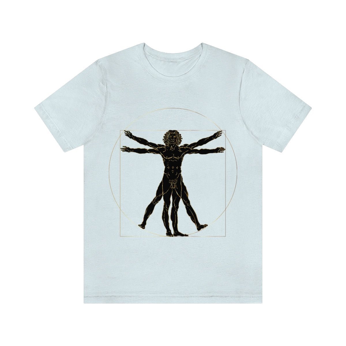 Vitruvian Man by Leonardo Da Vinci Science Lover Unisex Jersey Short Sleeve T-Shirt Ichaku [Perfect Gifts Selection]