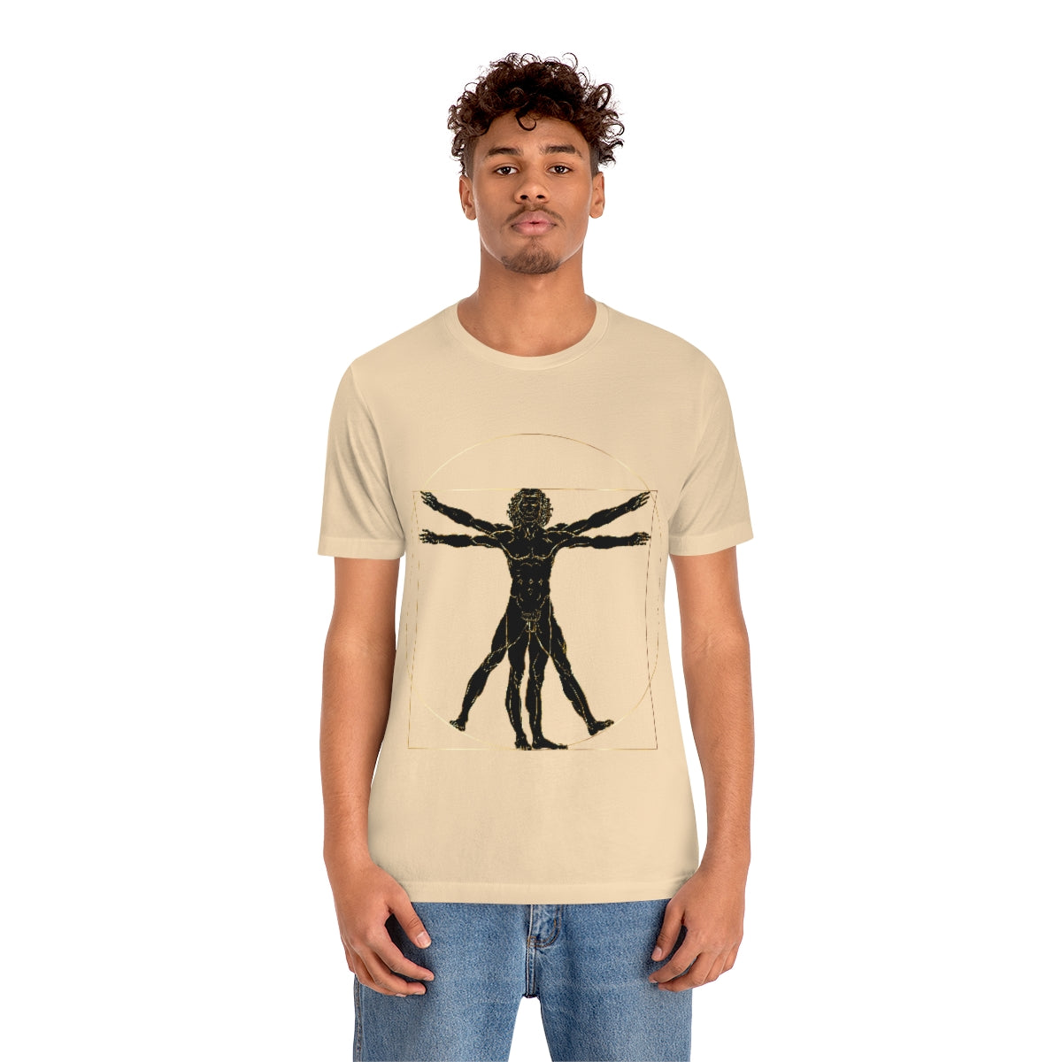 Vitruvian Man by Leonardo Da Vinci Science Lover Unisex Jersey Short Sleeve T-Shirt Ichaku [Perfect Gifts Selection]